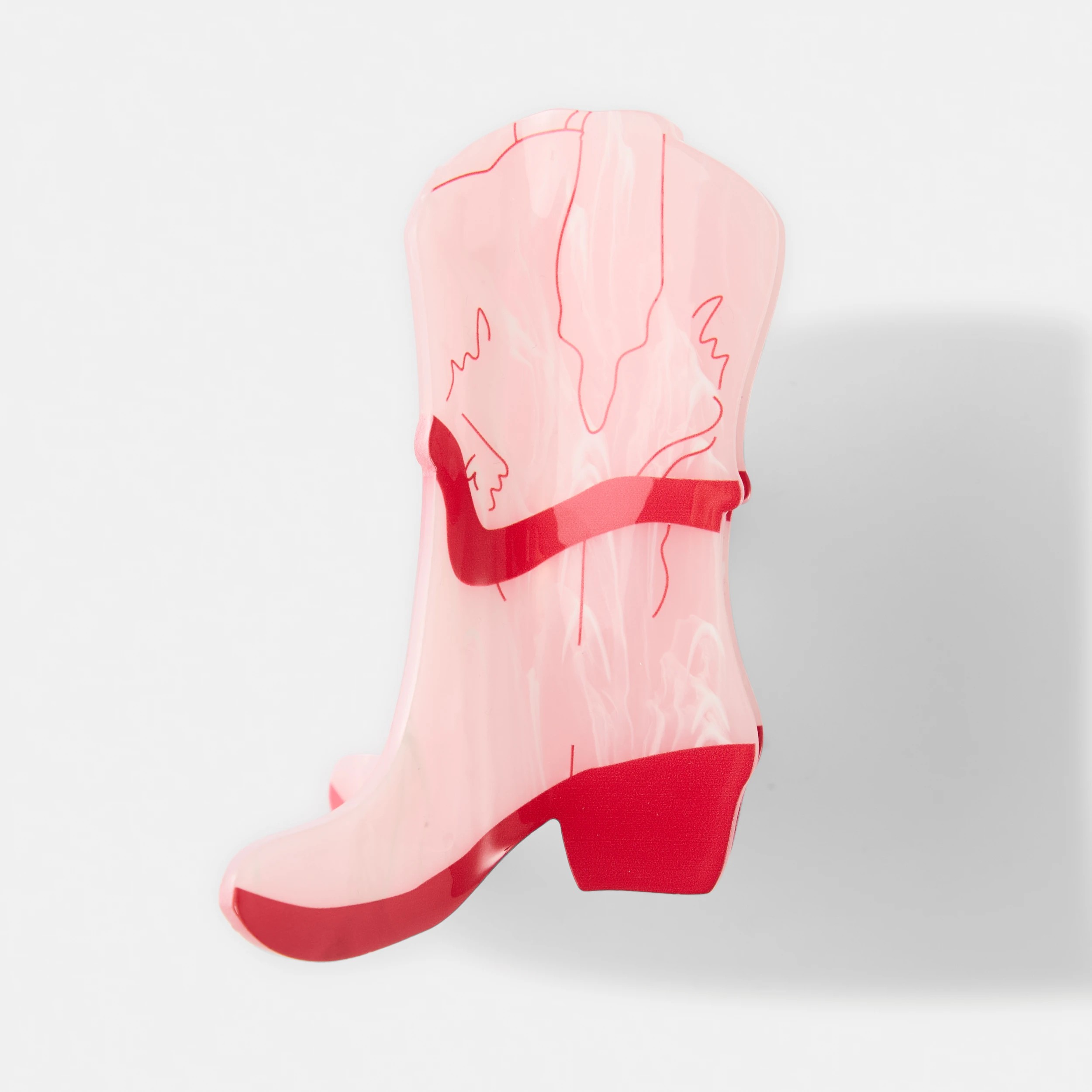 1 Pink Cowboy Boot Claw Hair Clip, 1 of 5