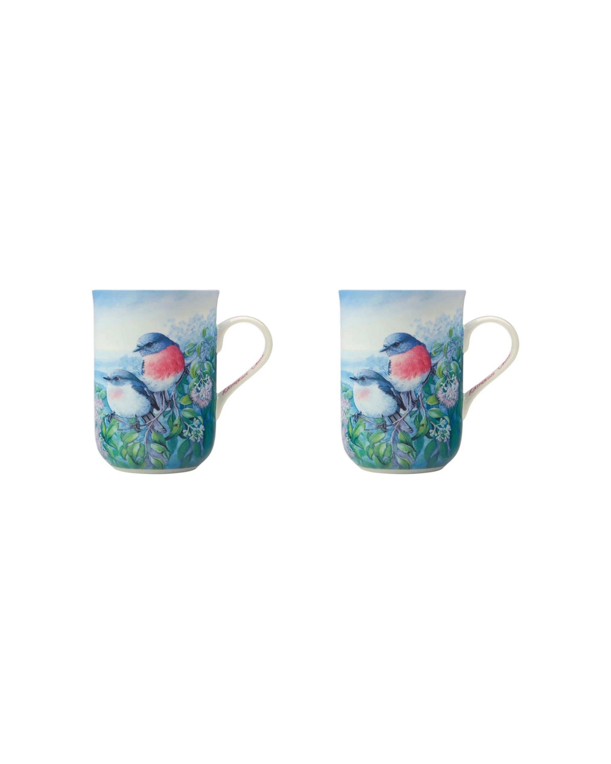 1 Maxwell & Williams 2PK Birds Of Australia Mug Rose Robin Bone China 300ml - Multi, 1 of 1