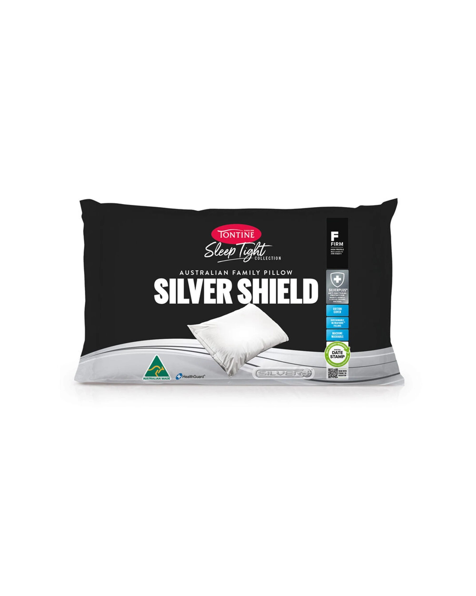 1 Tontine Sleep Tight Shield Firm Cotton Pillow - 46x71cm - White, 1 of 3