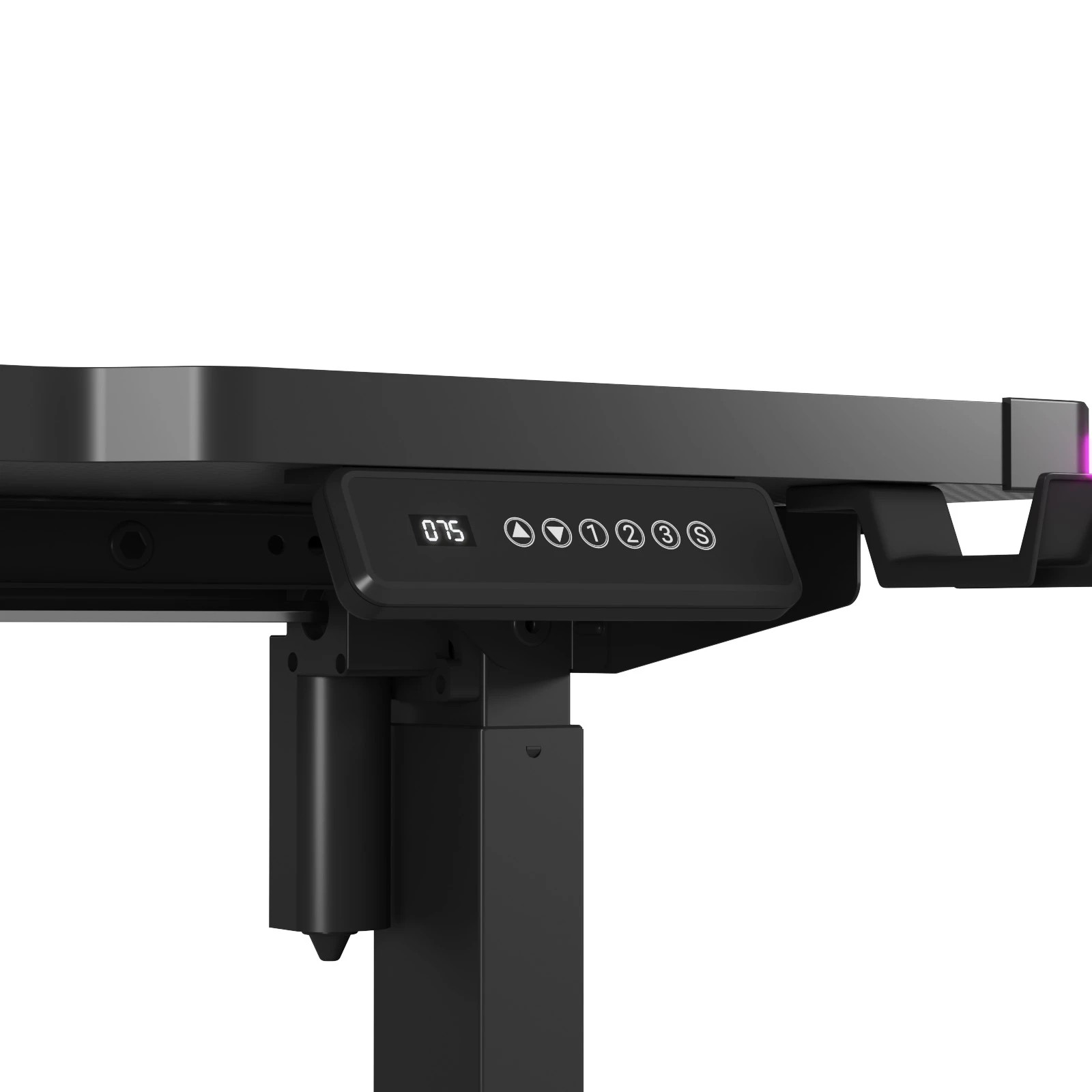 1 Advwin Electric Standing Gaming Desk Rgb Led Height Adjustable - Black, 1 of 5