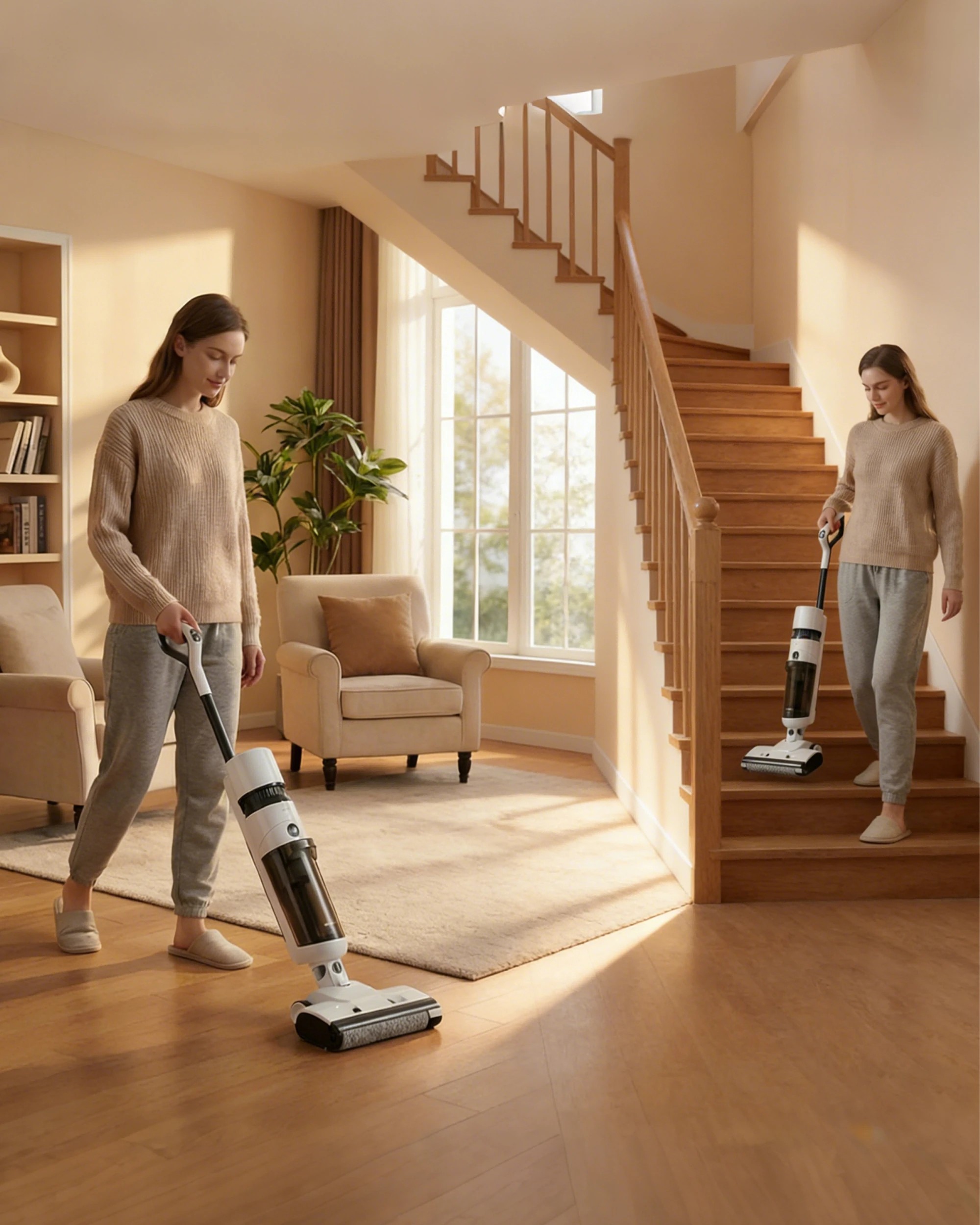 1 Advwin Cordless Smart Wet Dry Vacuum Cleaner 180° Lie-Flat For Hard Floor - White, 1 of 6