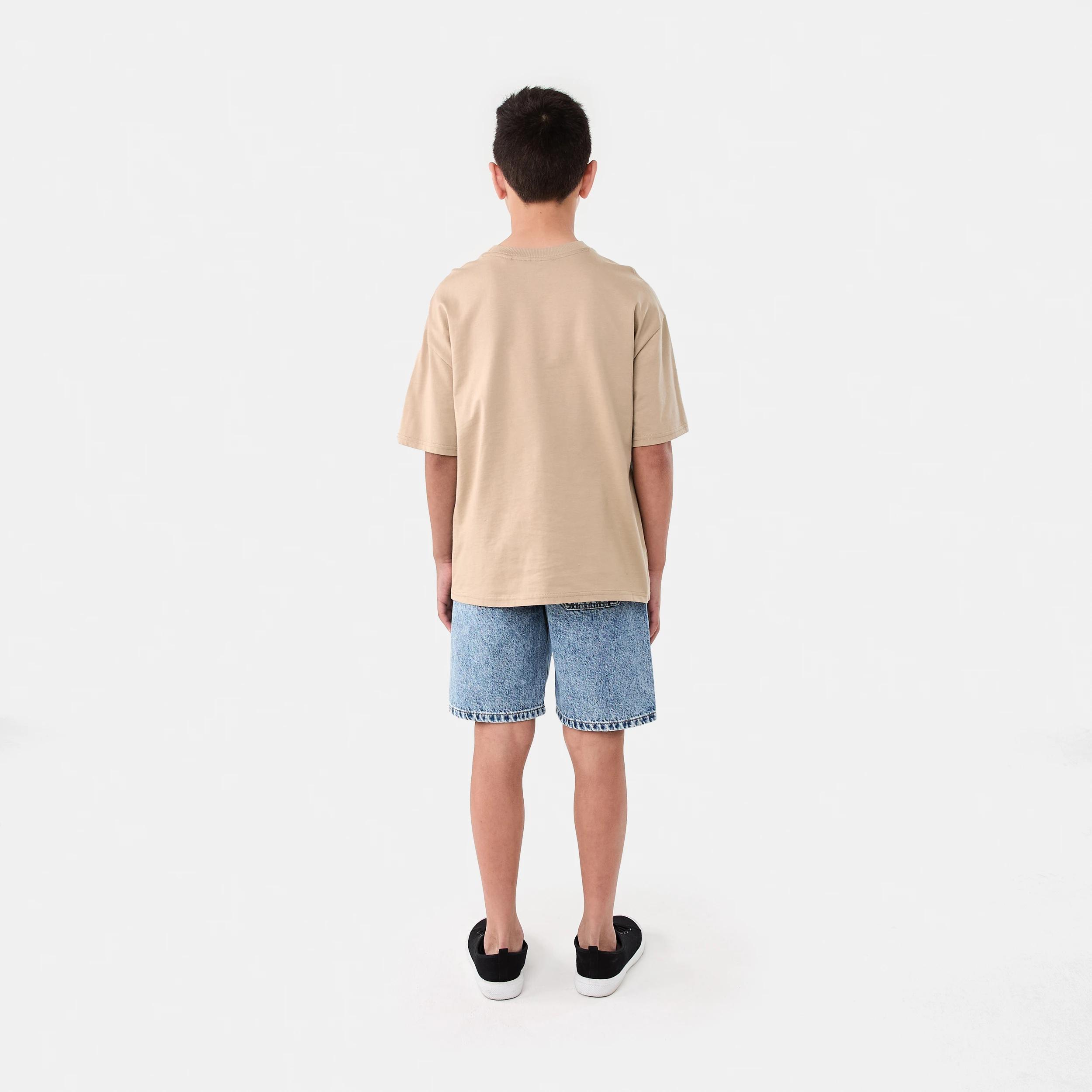 6 Short Sleeve Oversized T-shirt LIGHT BROWN, 6 of 6