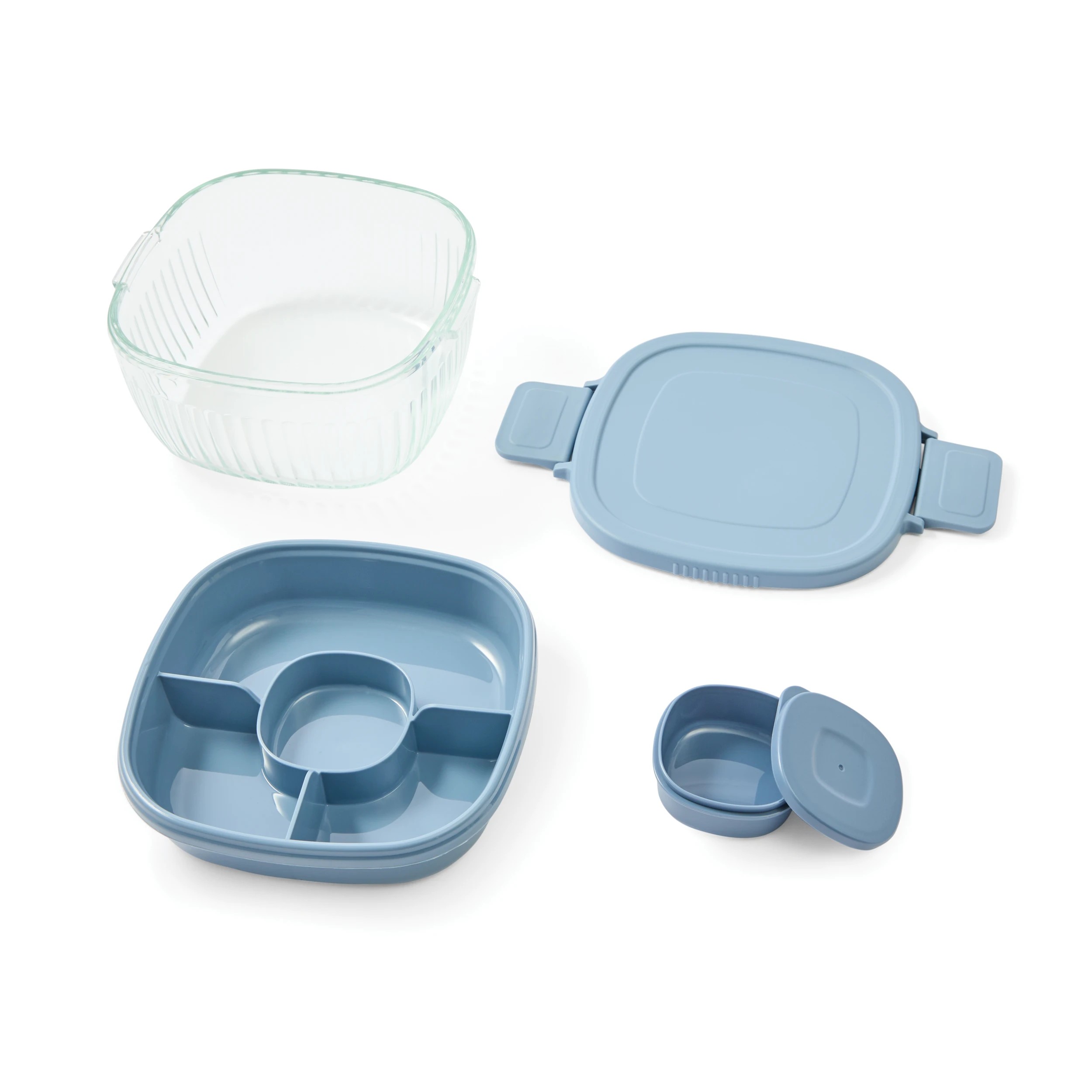 5 Glass Salad Bowl - Blue, 5 of 10