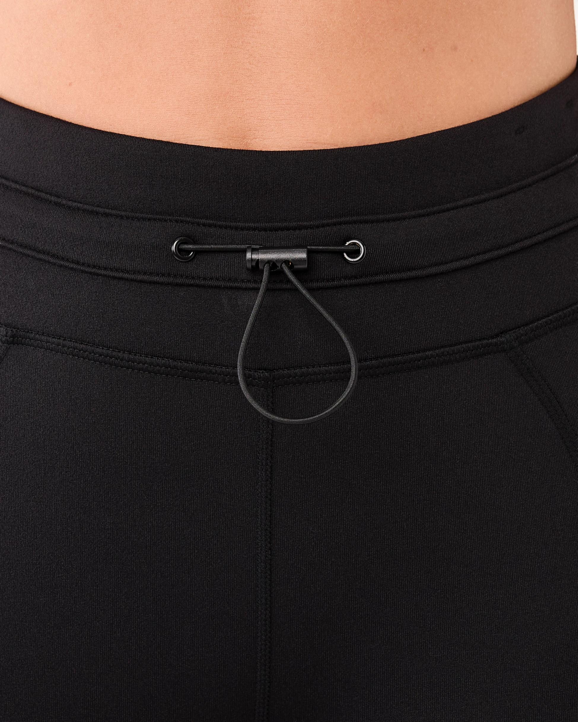 4 Active Womens Out Fleece Zip Leggings Black, 4 of 6