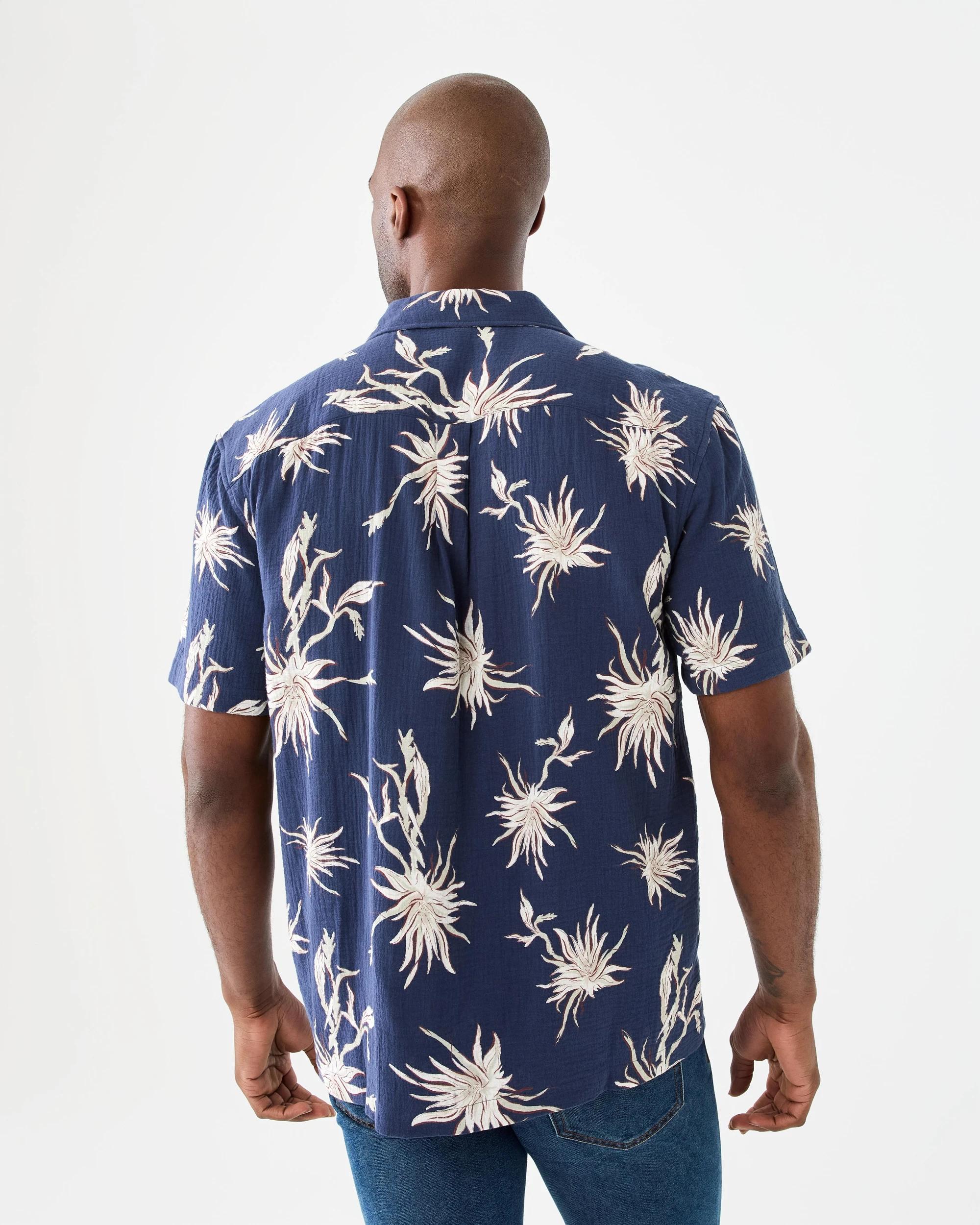 3 Short Sleeve Double Cloth Print Shirt Nvy Plts, 3 of 7