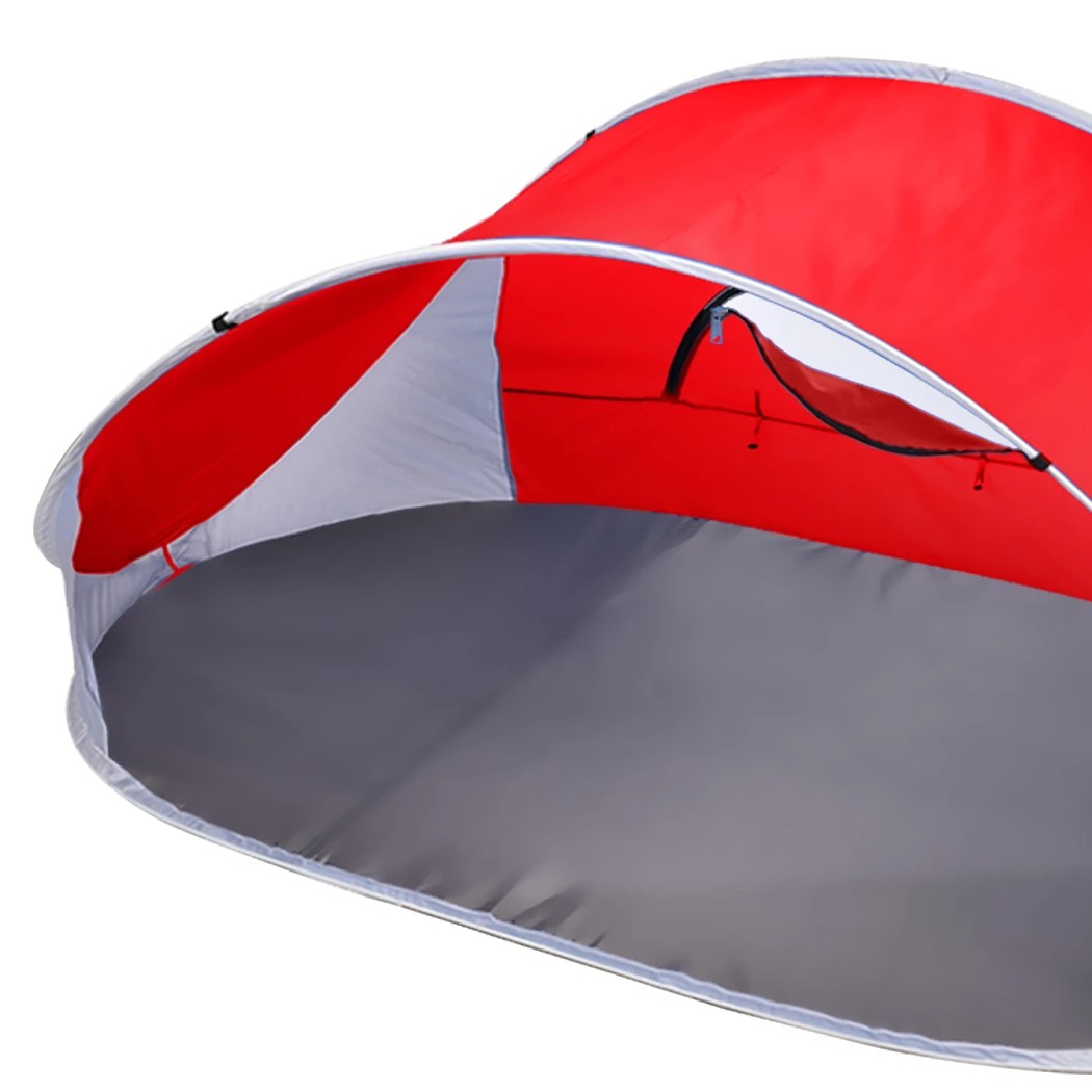 4 Mountview 4 Person Family Size Pop Up Camping Tent Beach Shelter In Colour - Red, 4 of 9