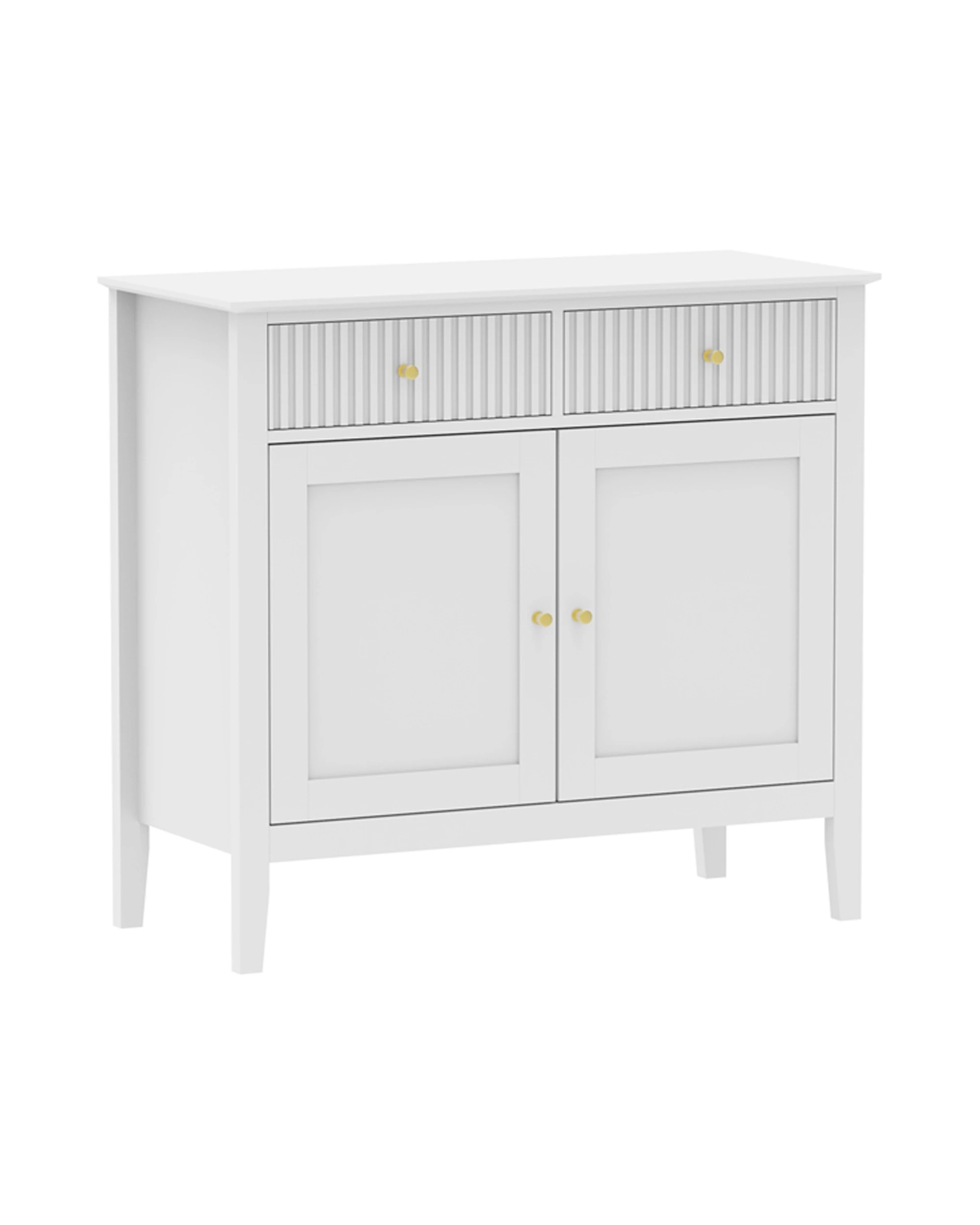 1 Alpine Bay Zara Fluted Buffet Cabinet 2 Door - White, 1 of 9