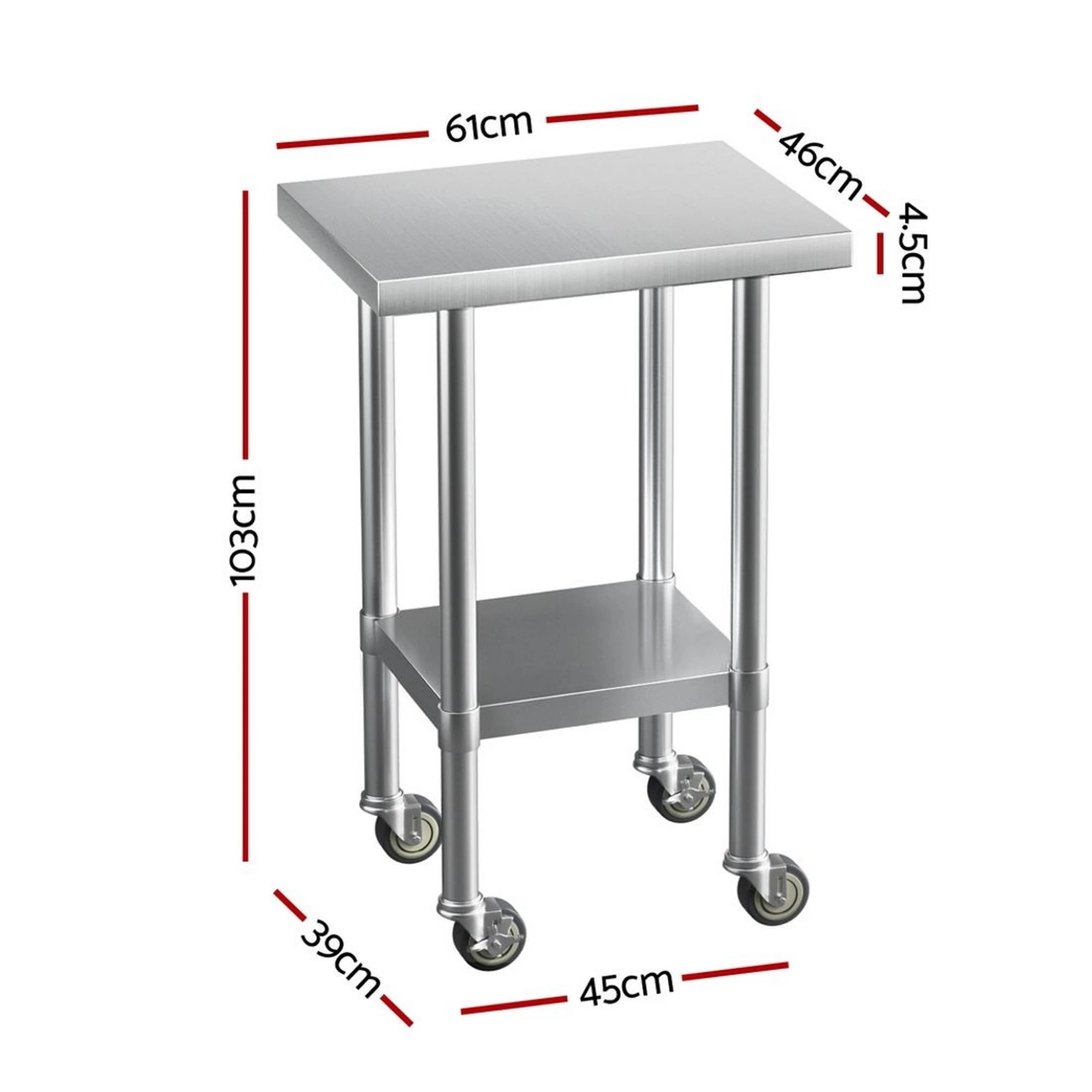 3 Cefito Stainless Steel Kitchen Benches Work Bench Wheels - Multi, 3 of 7