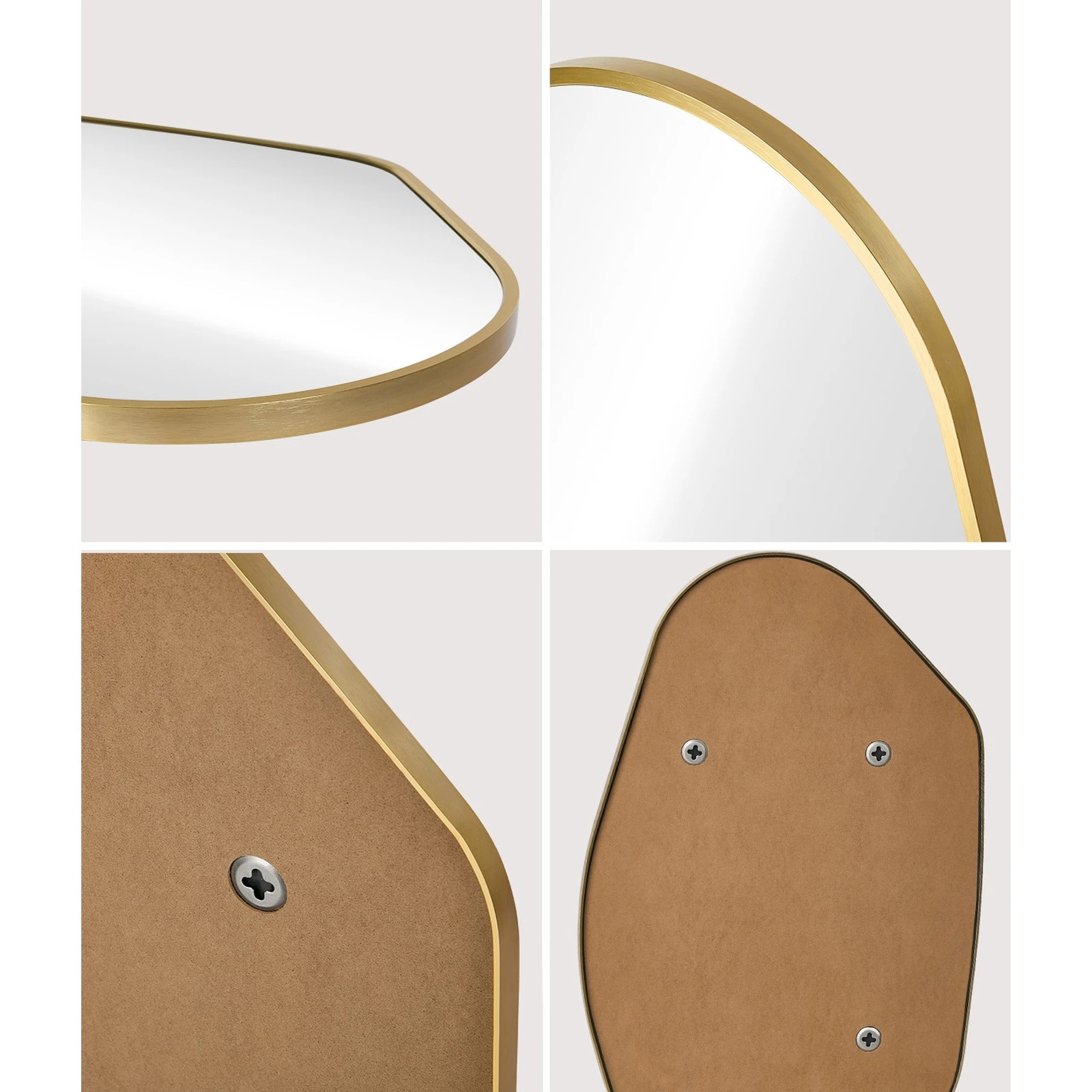 6 Oikiture Irregular Wall Mirror Hanging - Gold, 6 of 9