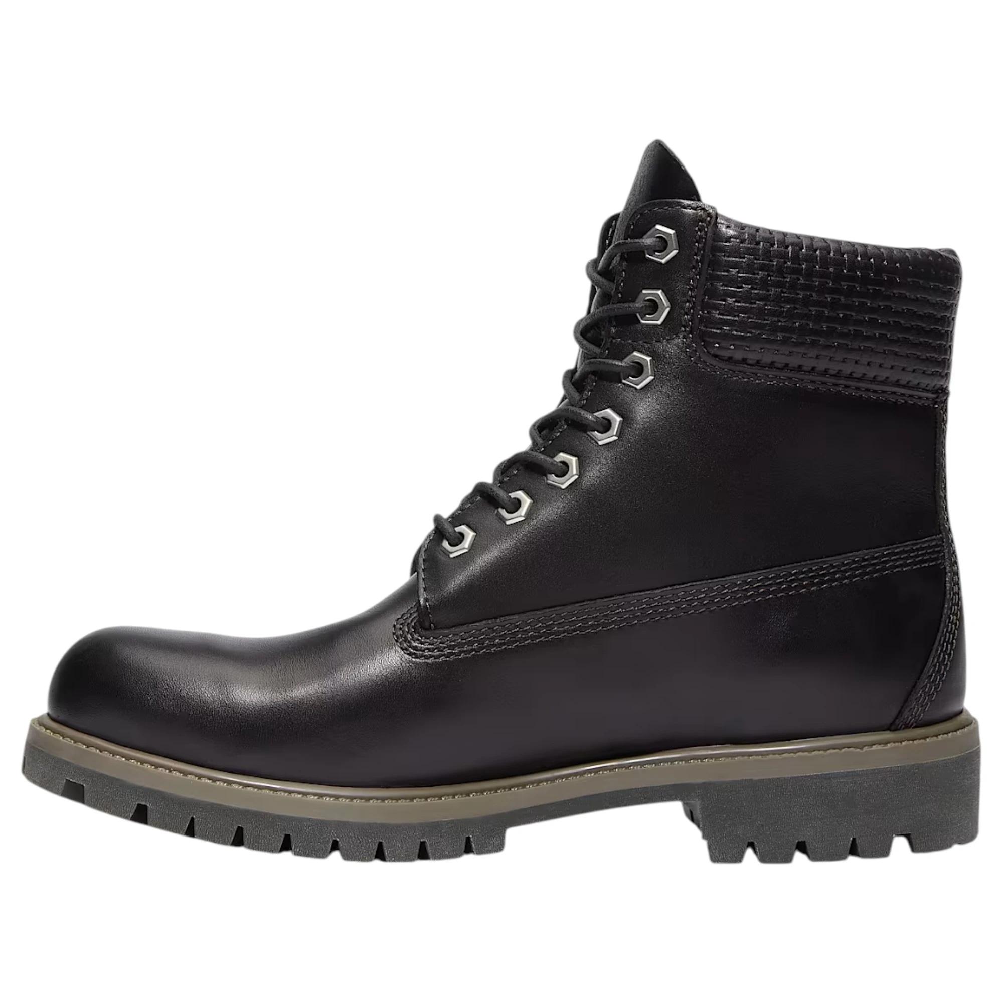 4 Timberland Mens 6-Inch Premium Waterproof Leather Wide Boot BLACK GRAIN, 4 of 7