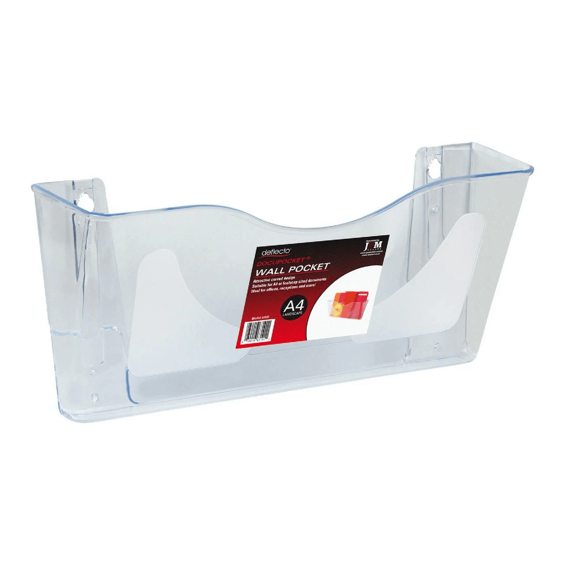 1 Deflecto Docupocket Landscape Wall Pocket A4 Clear, 1 of 1