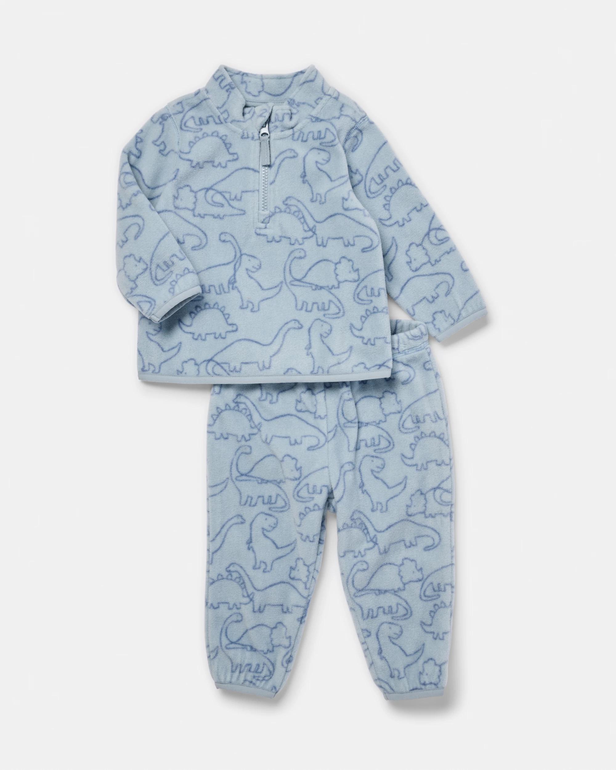 1 Polar Fleece Set Blu Dino, 1 of 6