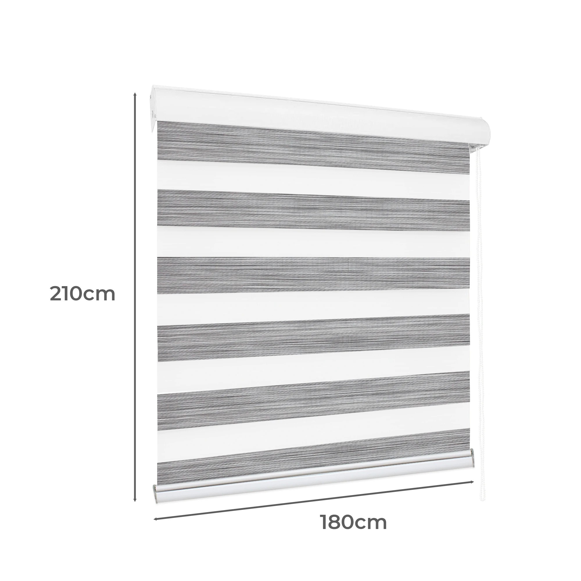 3 Marlow Zebra Double Roller Blinds 180X210Cm In Colour - Grey, 3 of 5
