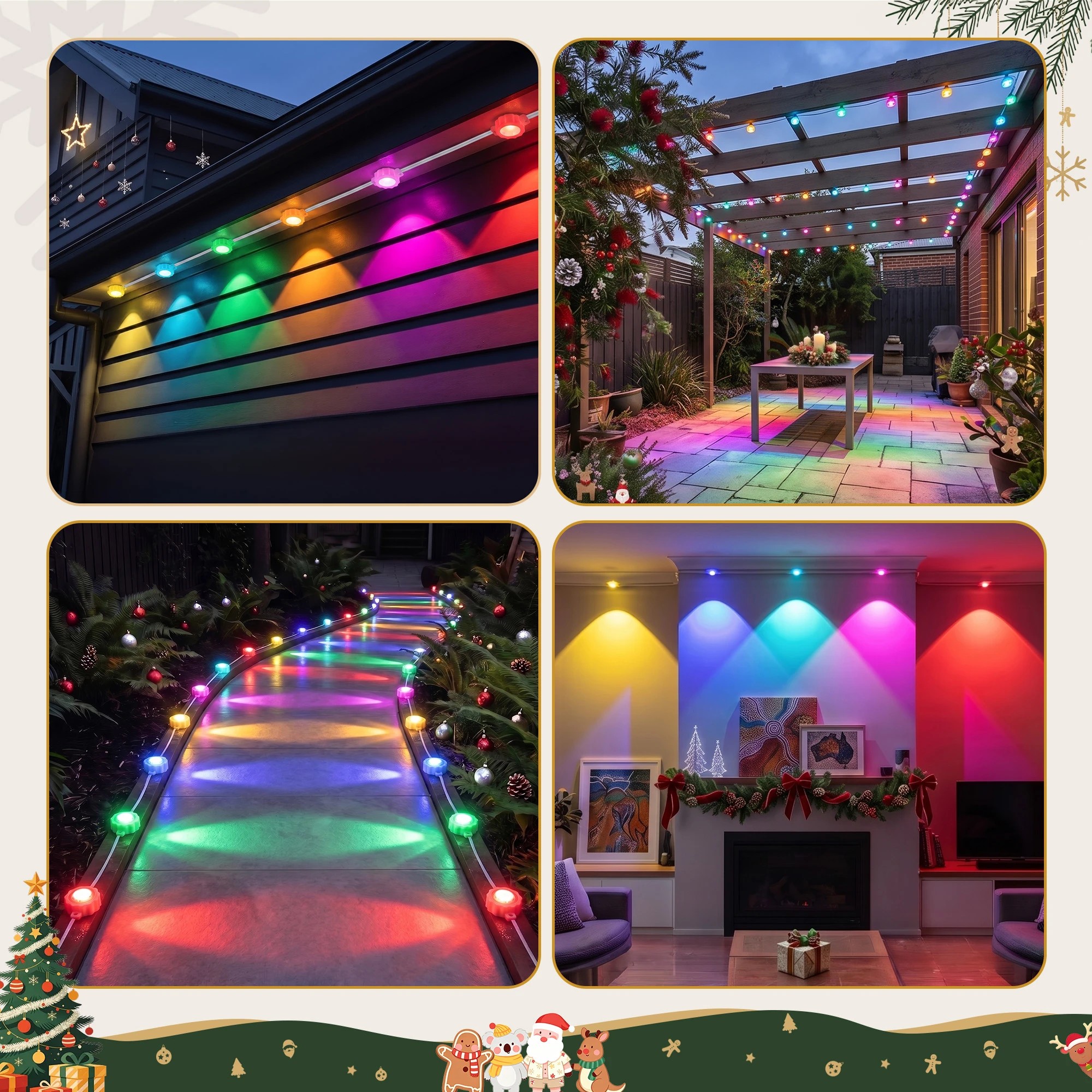 6 Jingle Jollys 15M Christmas Lights Permanent String Eaves Light 36 LED Decoration - Multi, 6 of 7