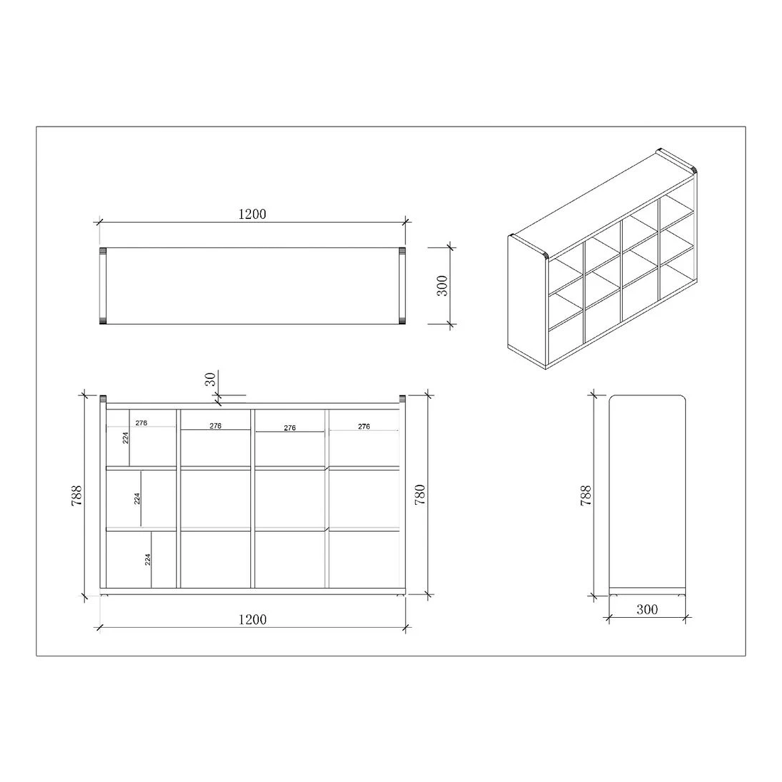 3 Young Kids Educational 12 Cube Mobile Storage Unit White, 3 of 4