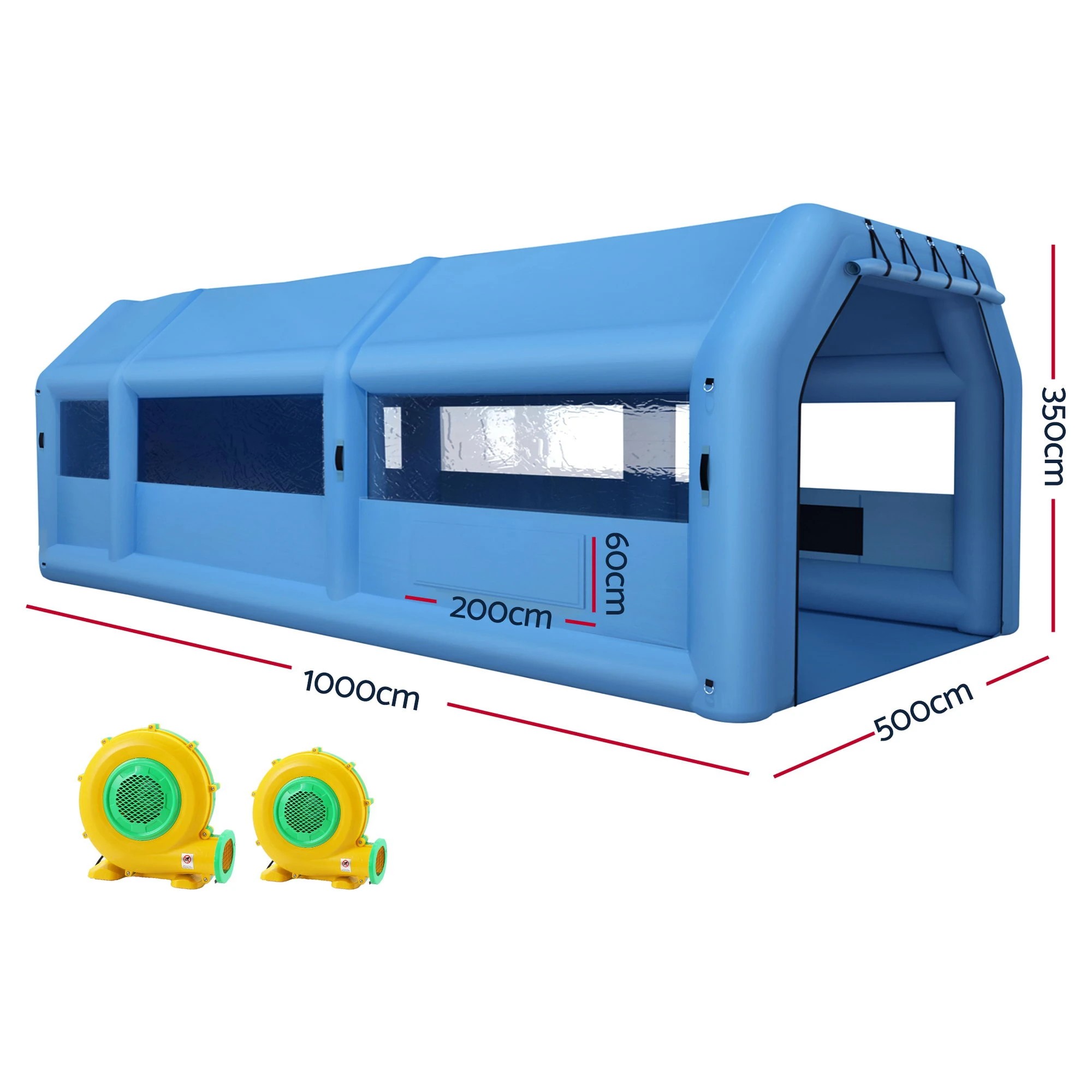 2 Giantz Inflatable Spray Booth Car Paint Tent 2 Blowers Filter Mobile Garage Workstation - Multi, 2 of 5