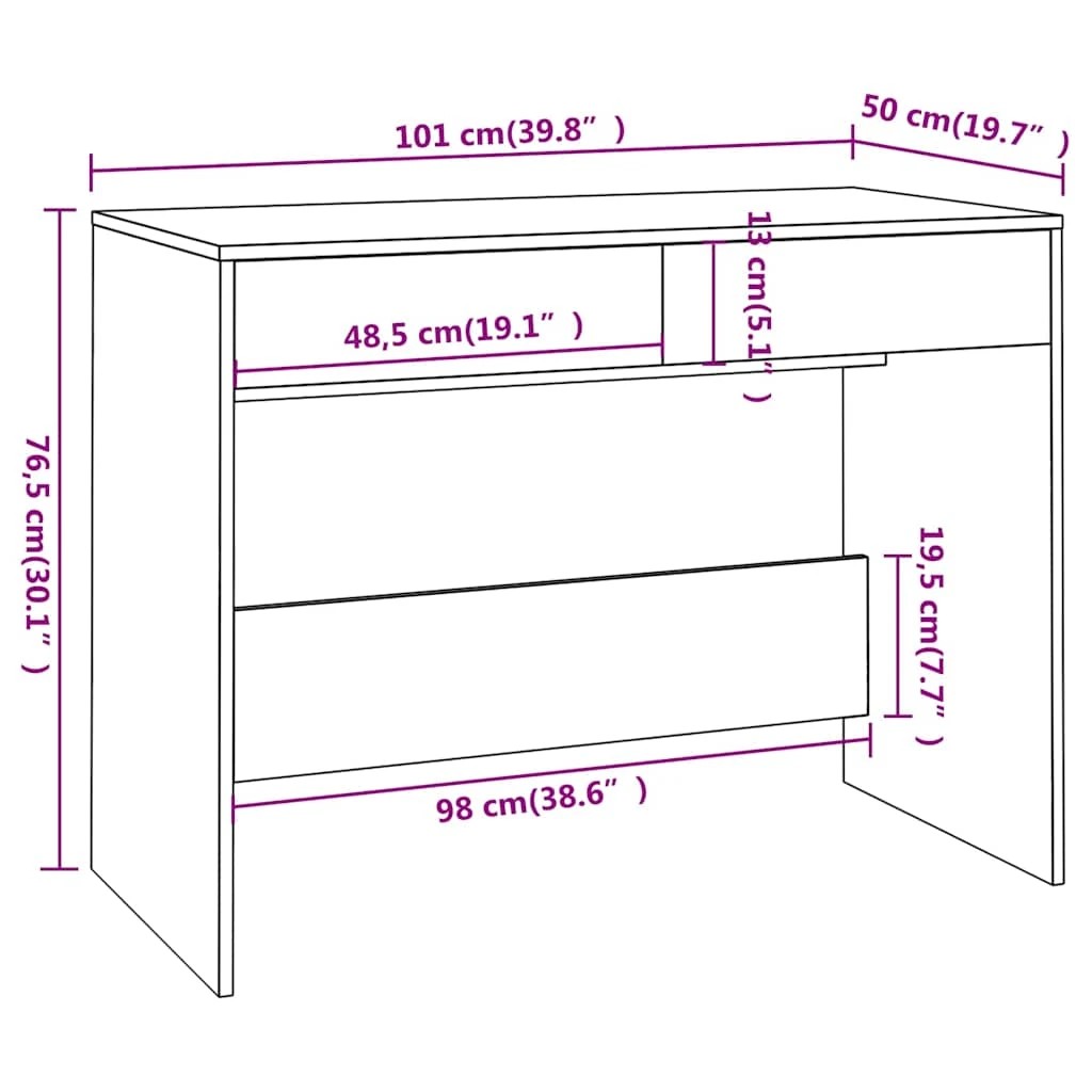 8 vidaXL Desk Ample Storage - Beige, 8 of 9