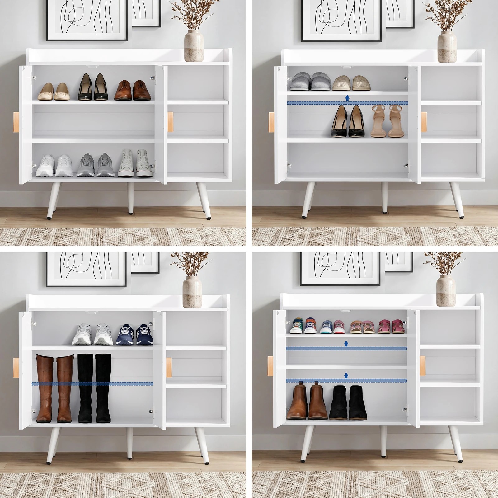 5 Alfordson Shoe Cabinet Organiser Storage Rack Drawer Shelf 18 Pairs - White, 5 of 10