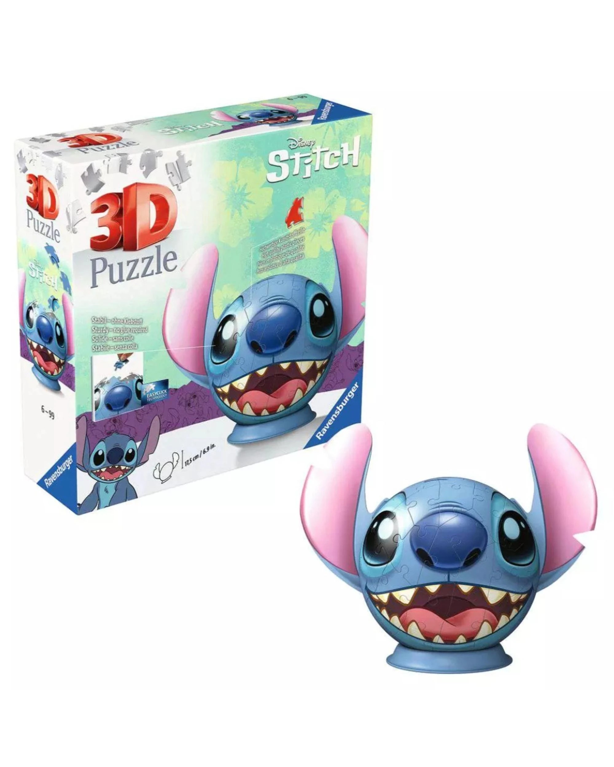 2 Ravensburger Disney Stitch Stitch with Ears 3D Puzzleball 72 Piece Jigsaw Puzzle, 2 of 5