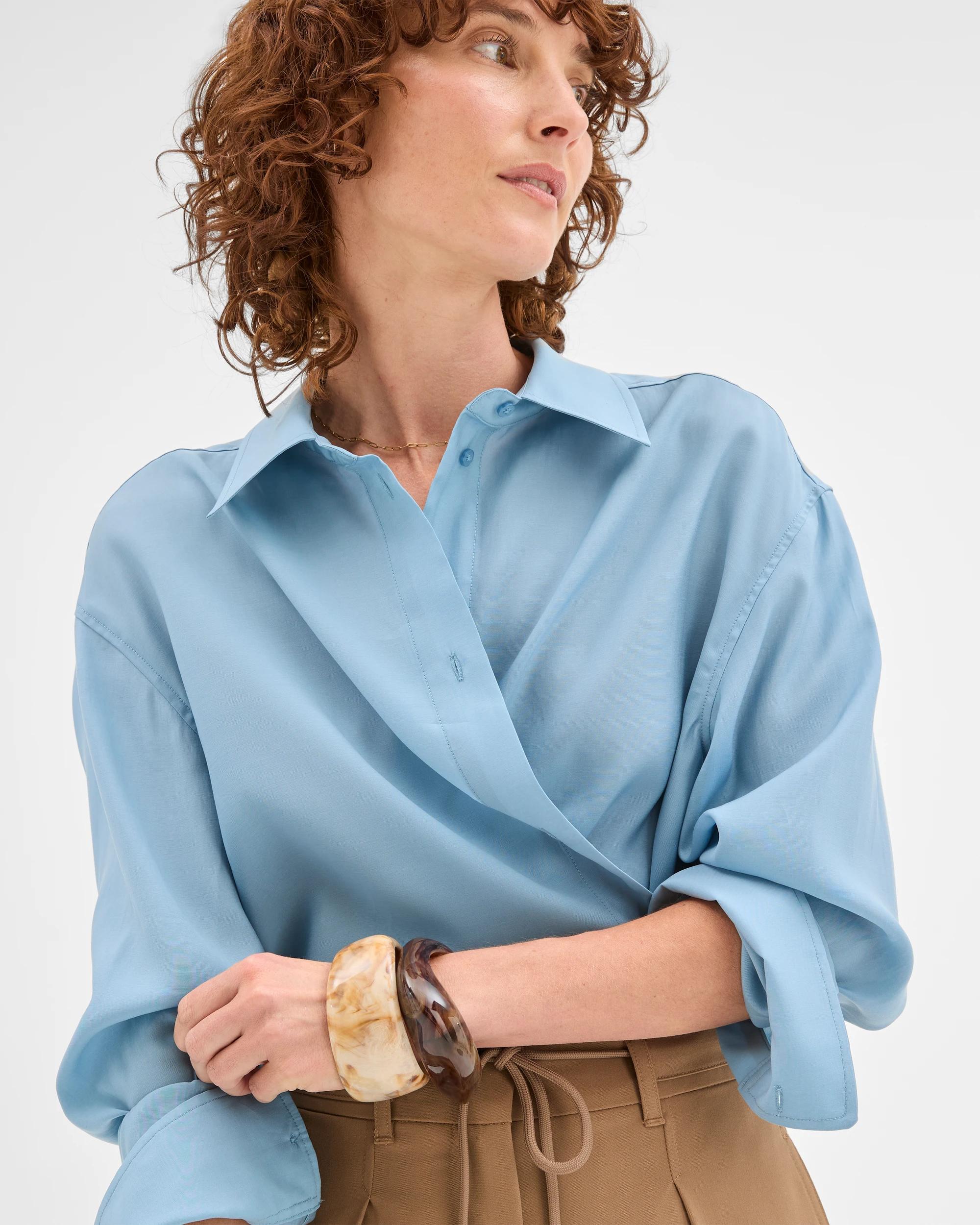 5 Preview Wrap Detail Shirt LIGHT BLUE, 5 of 6