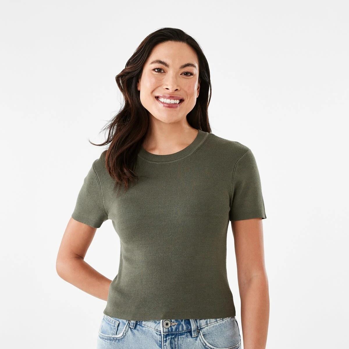 1 Short Sleeve True Knit Fitted T-shirt OLIVE LEAF, 1 of 5