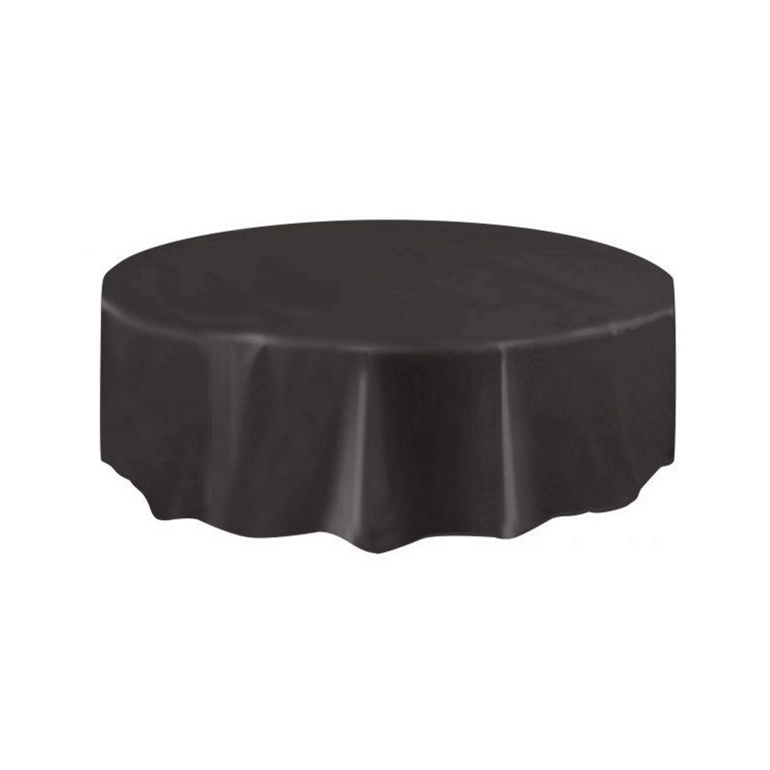 1 Unique Black Round Plastic Tablecloth, 1 of 2