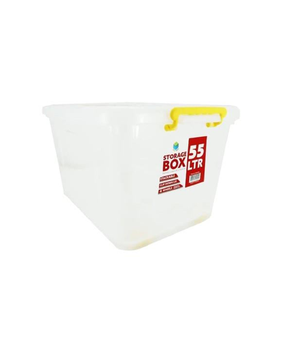 Brazco Plastic Storage Container Box 55L With Lid Handles 54x41x31cm - Multi