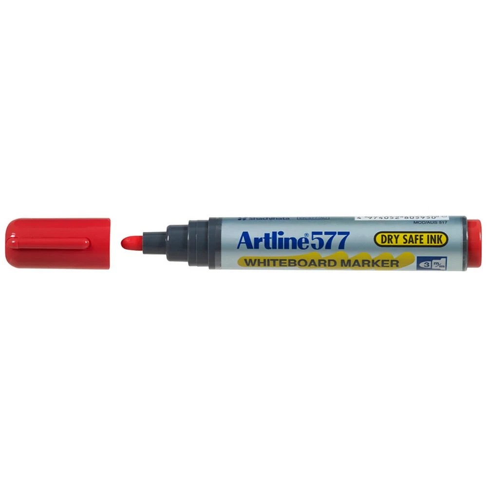 1 Artline 577 Whiteboard Marker Bullet Red, 1 of 3