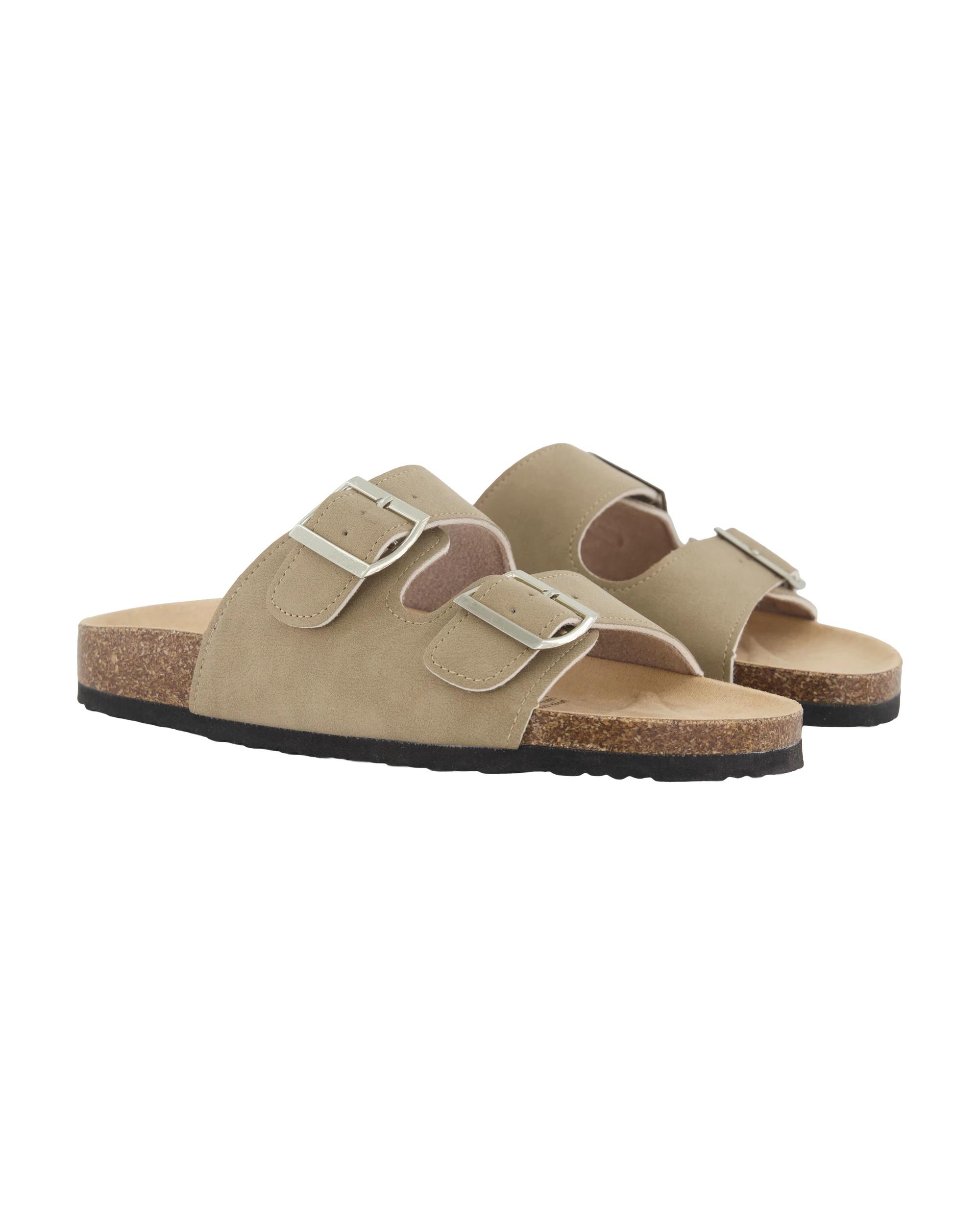 3 Double Buckle Footbed Slides OAT BEIGE, 3 of 3