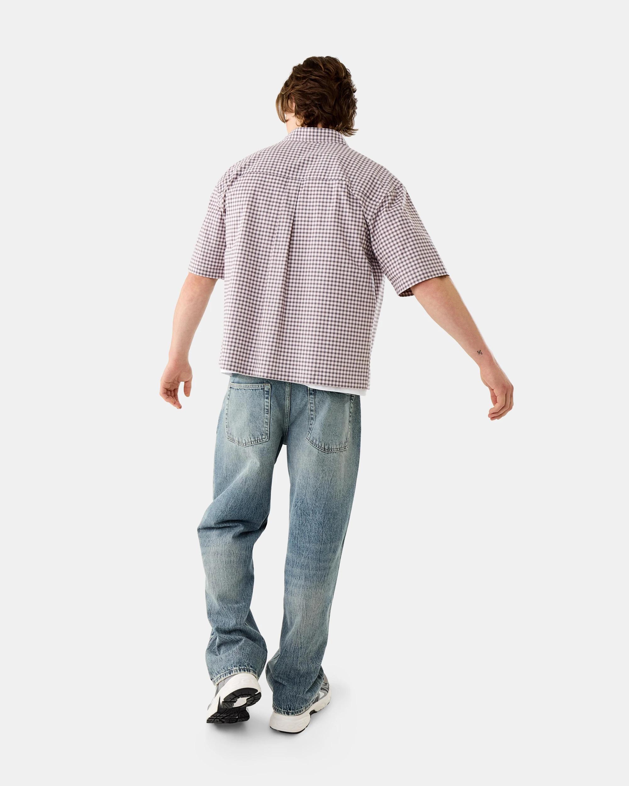 4 Short Sleeve Boxy Check Shirt Gry Check, 4 of 8