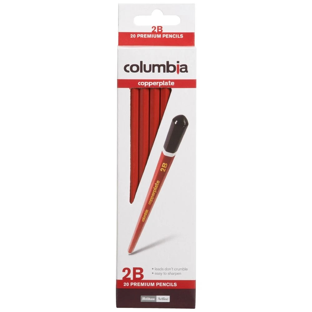 1 Columbia Copperplate Hexagonal Graphite Pencil 2B 20 Pack, 1 of 1