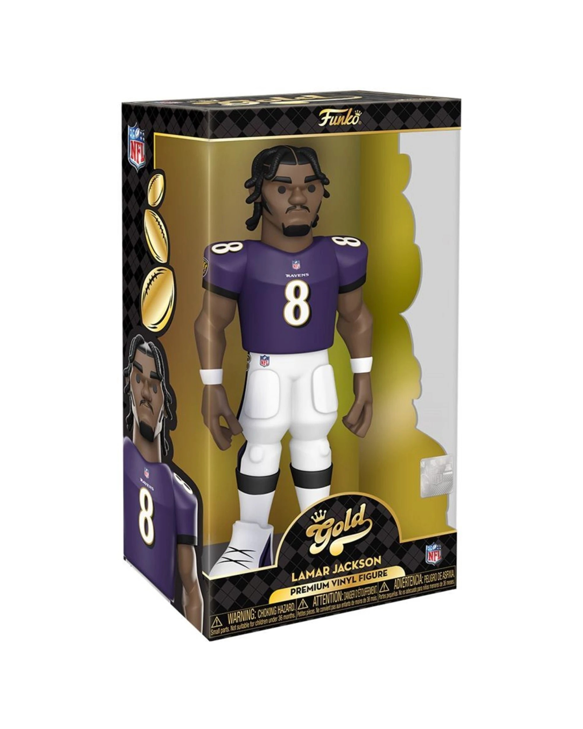 5 NFL Football Lamar Jackson Vinyl Action Figure 12in Sleek Display Box Premium - Purple, 5 of 5