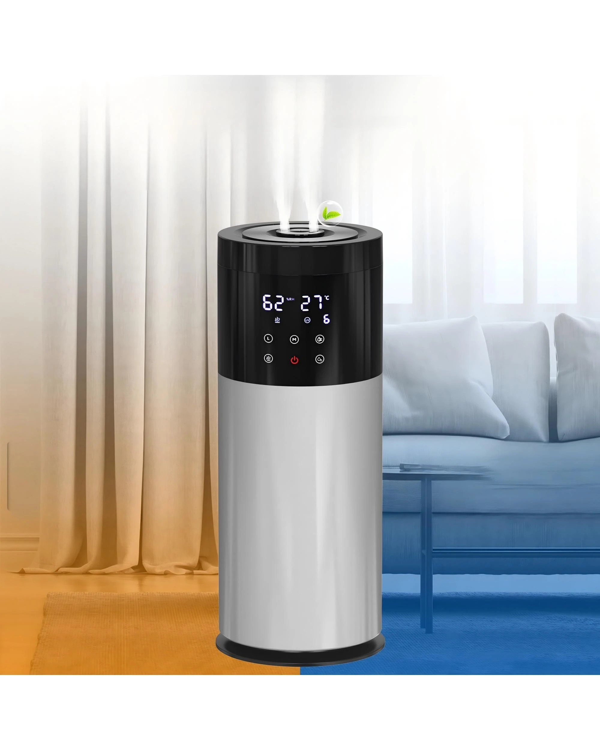 7 Advwin 13l Humidifier For Large Room, Smart Cool And Warm Mist Humidifiers With Top-fill, Night Light, Sleep Mode, 7 of 8