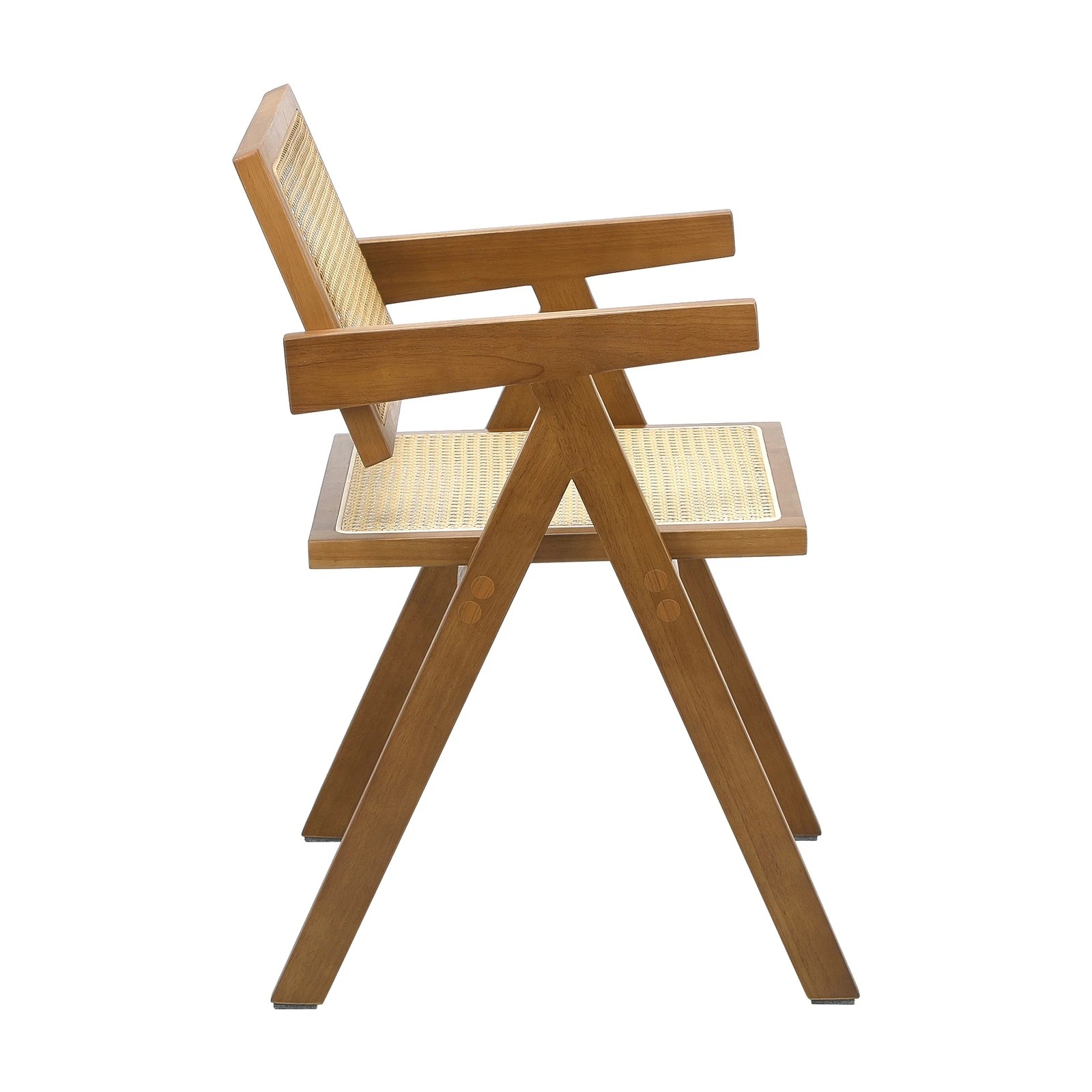 8 Oikiture 2x Dining Chairs Rattan Chair Wooden Accent Chair Walnut
 - Brown, 8 of 10
