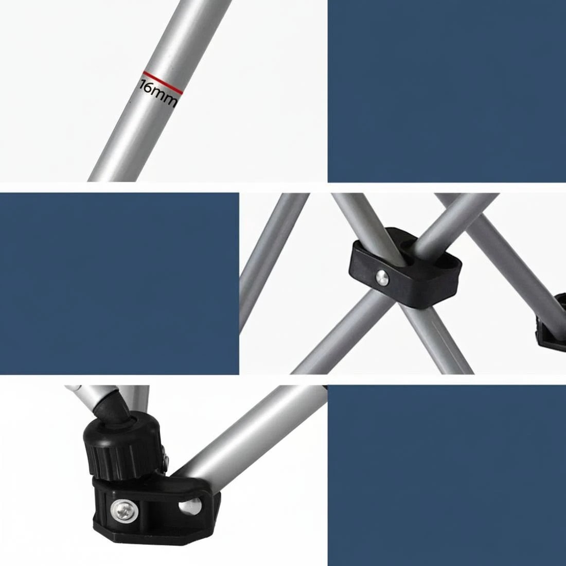 6 Weisshorn Camping Chair Reclining Adjustable Portable Outdoor Folding Lightweight - Multi, 6 of 9