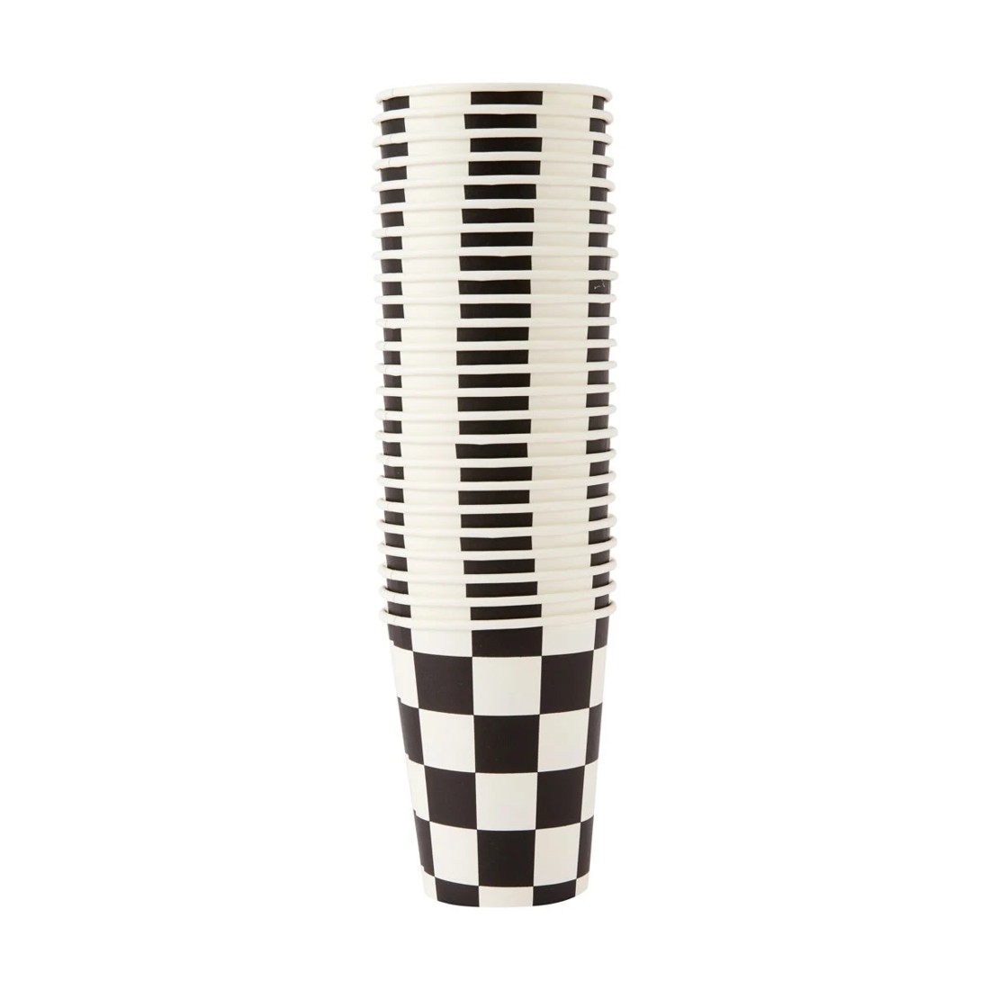 1 24 Pack Black and White Checkered Paper Cups, 1 of 3
