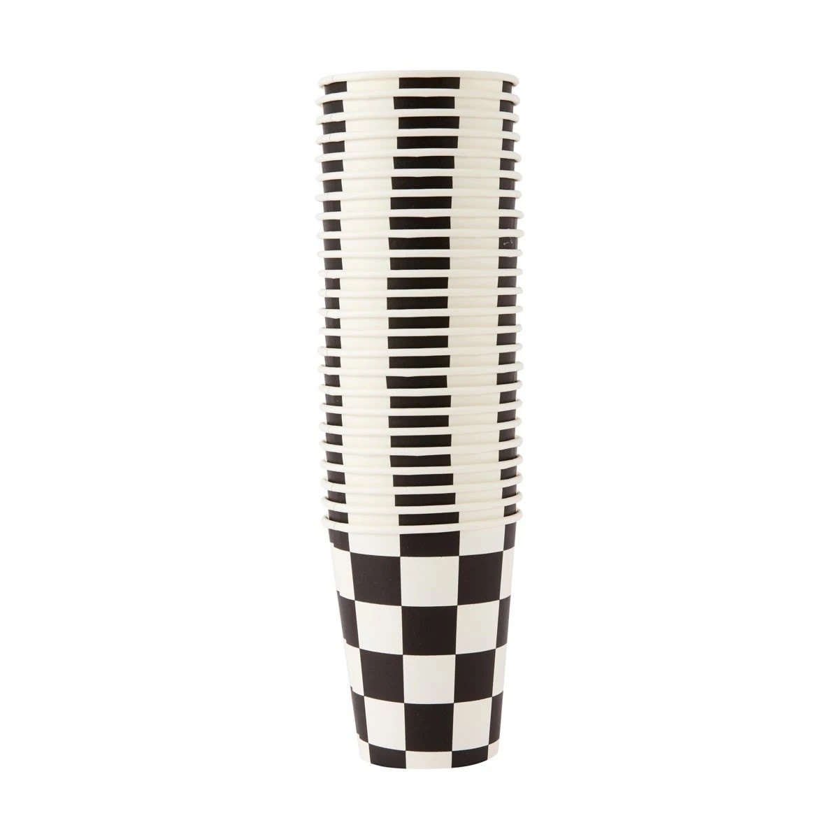 1 24 Pack Black and White Checkered Paper Cups, 1 of 3