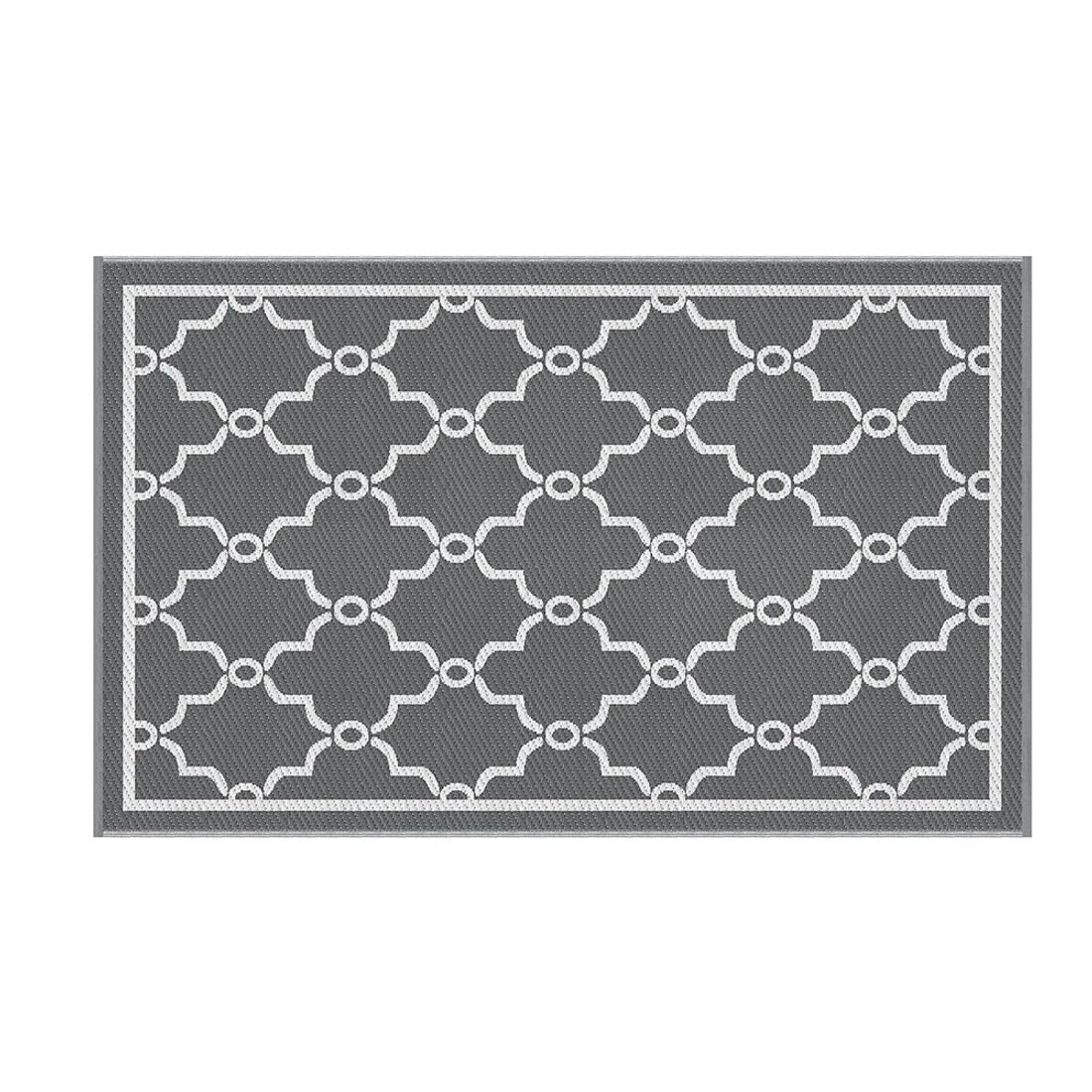 3 Gardeon Outdoor Rugs 152x244cm Large Carpet Reversible Area Mat PP Dual-Sided Patio Rug Maroc - Grey, 3 of 8