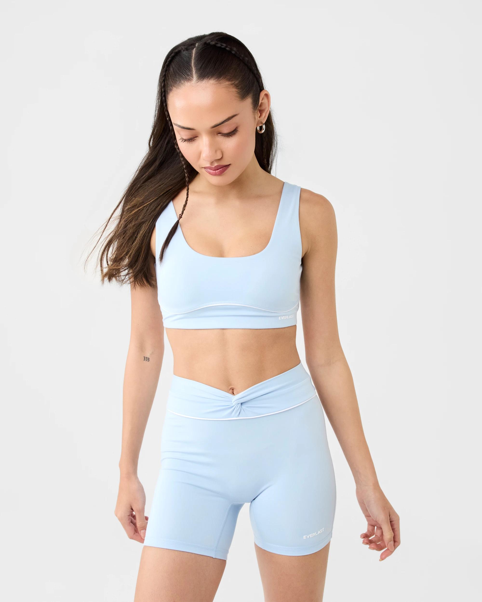 8 Everlast Womens Piped Sports Bra Powder Blu, 8 of 8
