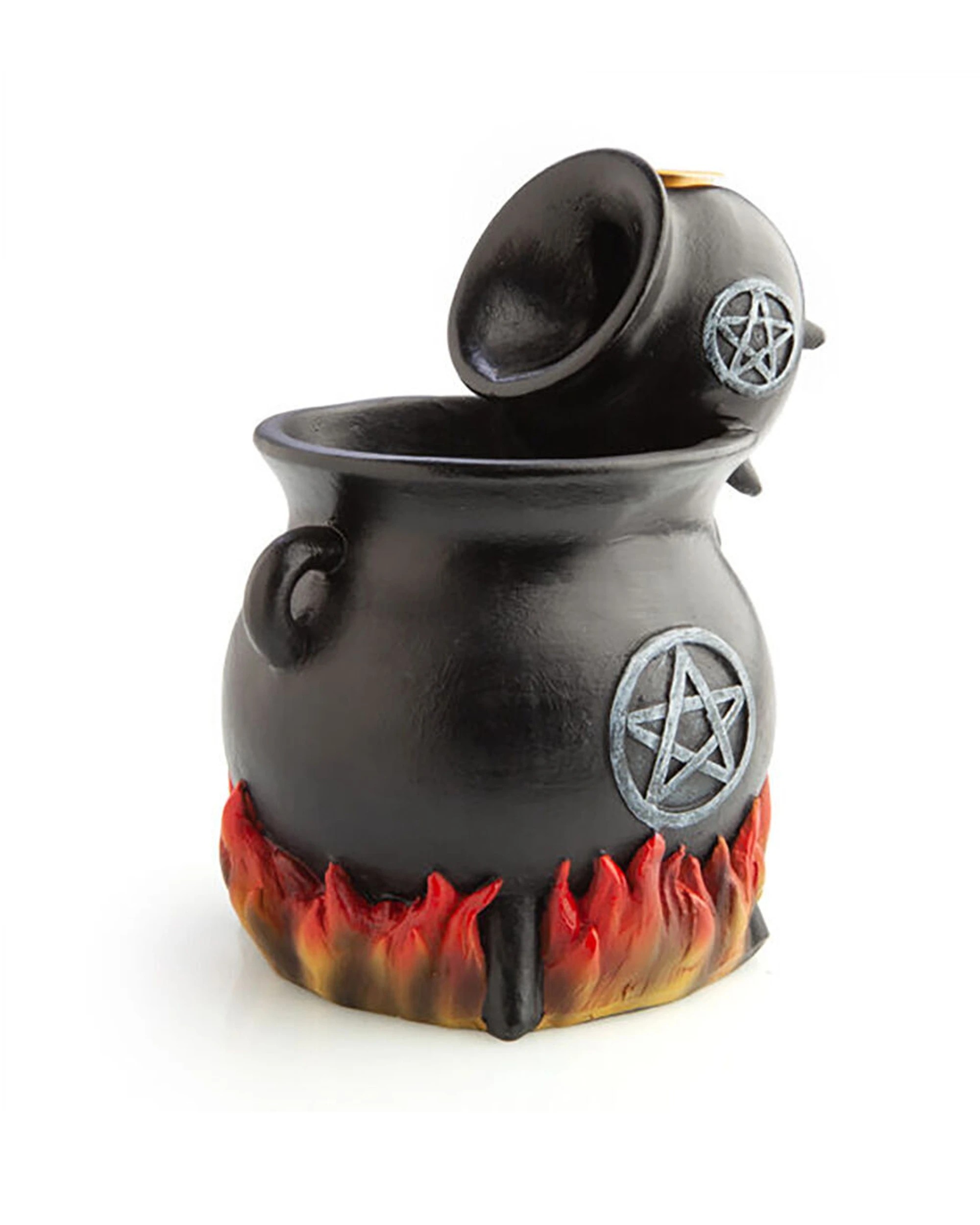 4 MDI 2PK LED Backflow Incense Burner Cauldron Pot Witchy Decor 13.5x15.5cm - Black, 4 of 6