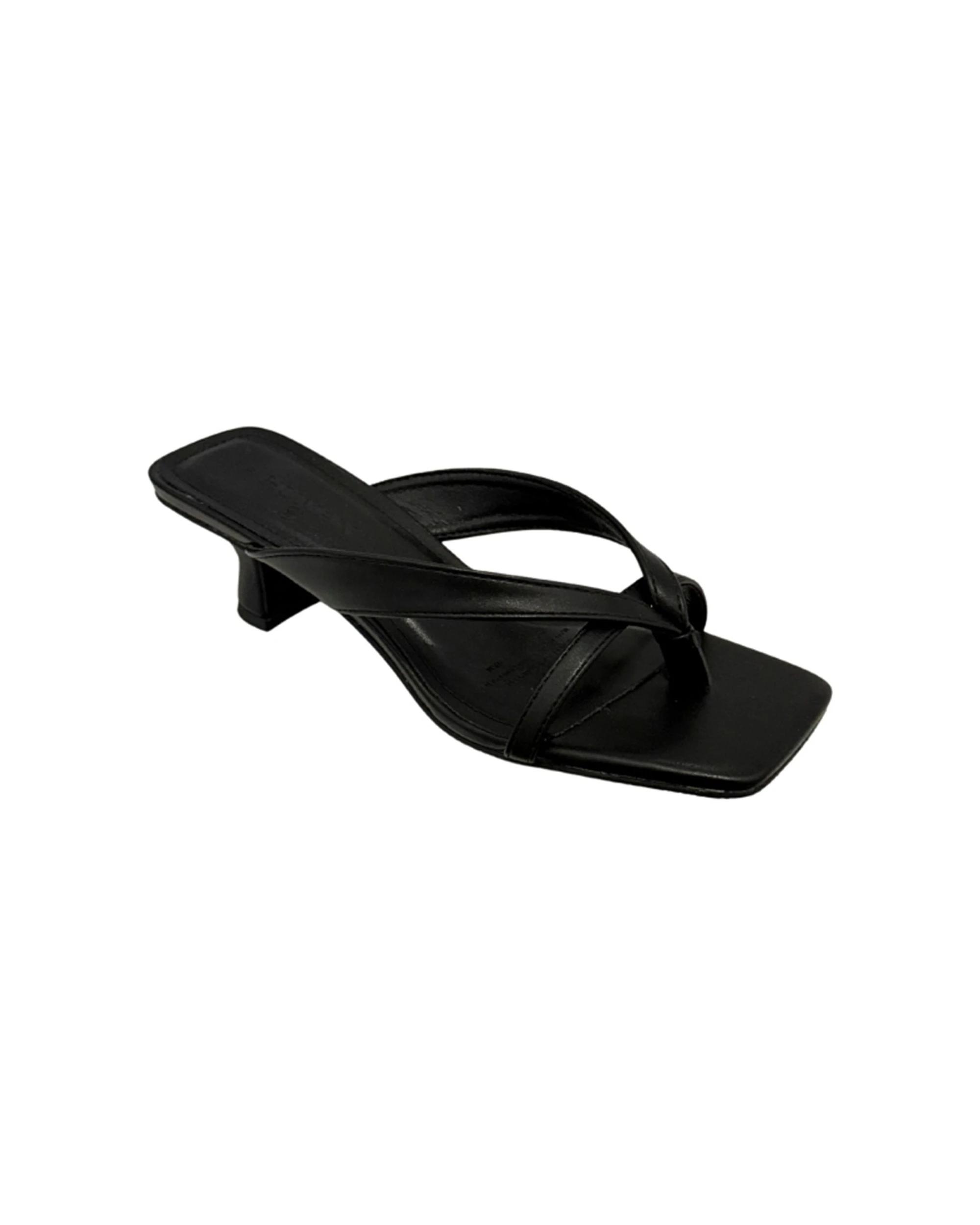 3 Human Shoes Foxx Womens Sandals Strappy Kitten Heel Open Toe Tan BLACK, 3 of 3