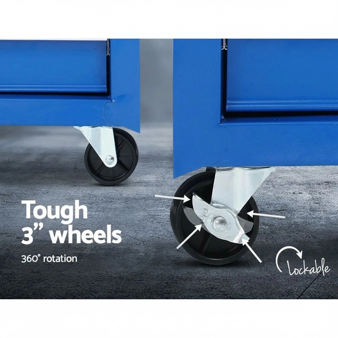 4 Giantz 17 Drawer Tool Box Cabinet Chest Trolley Toolbox Garage Storage Box - Blue, 4 of 4