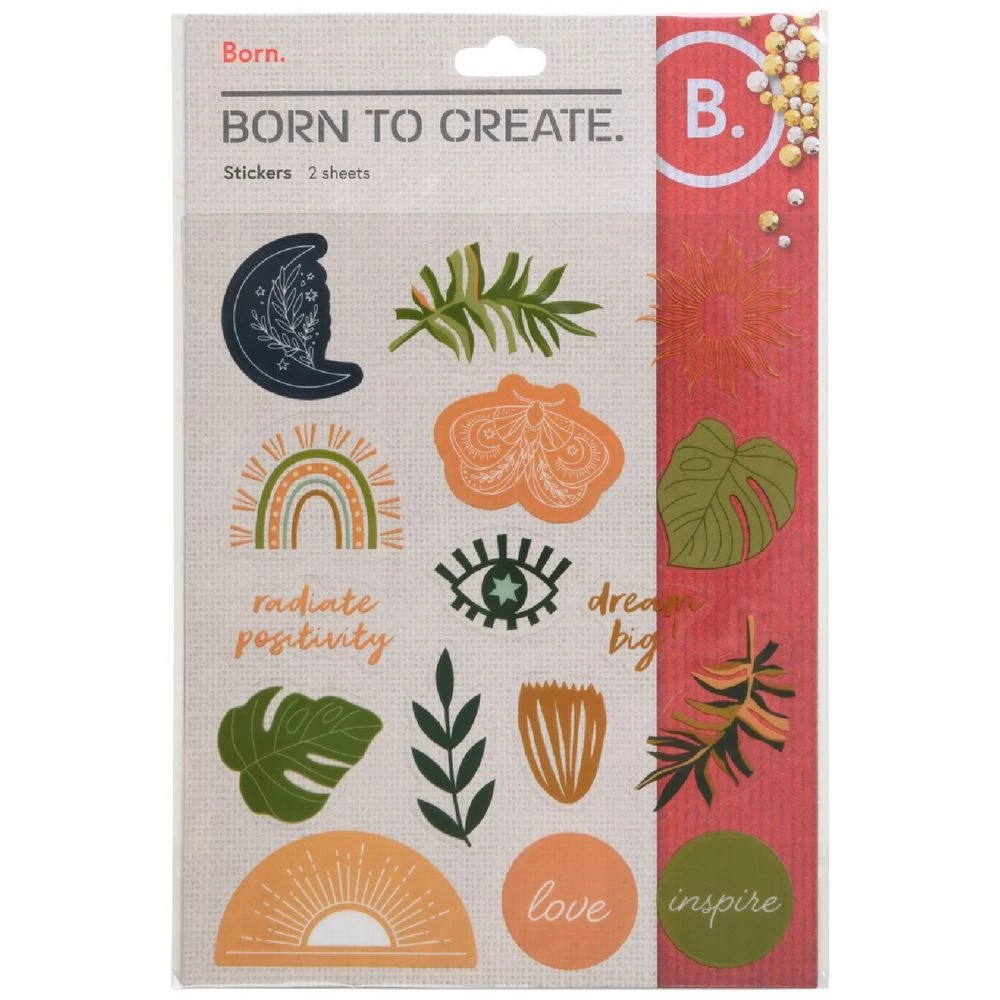 1 Born Stickers Boho Sheets 2 Pack, 1 of 2