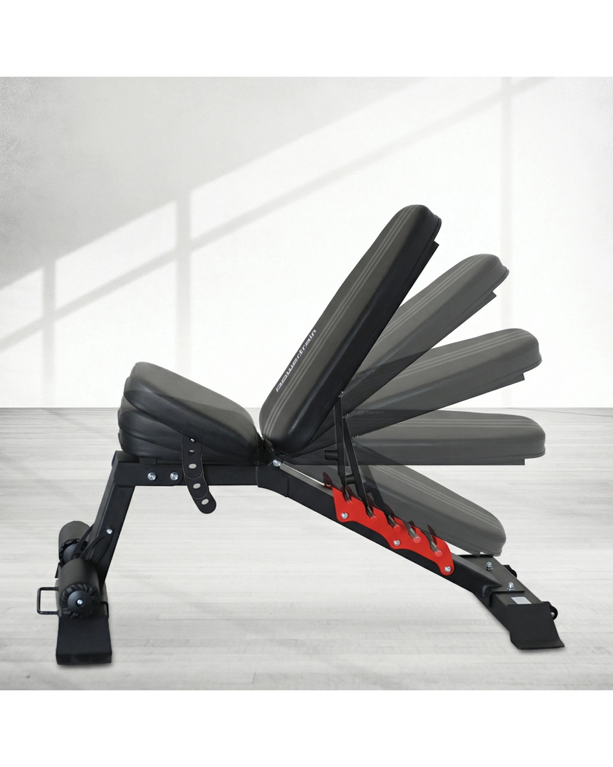 9 Powertrain 80KG Adjustable Dumbbell Set and Stand with Heavy-Duty FID Bench - Black, 9 of 10