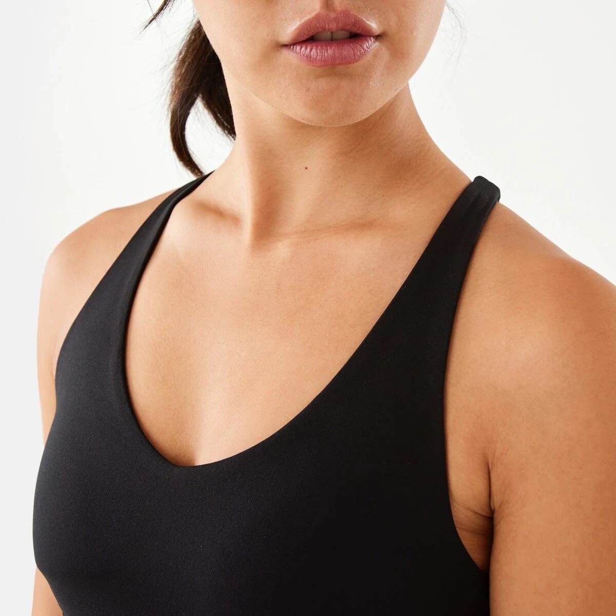 7 Active Womens Ultrasoft Strappy Crop Top BLACK, 7 of 8