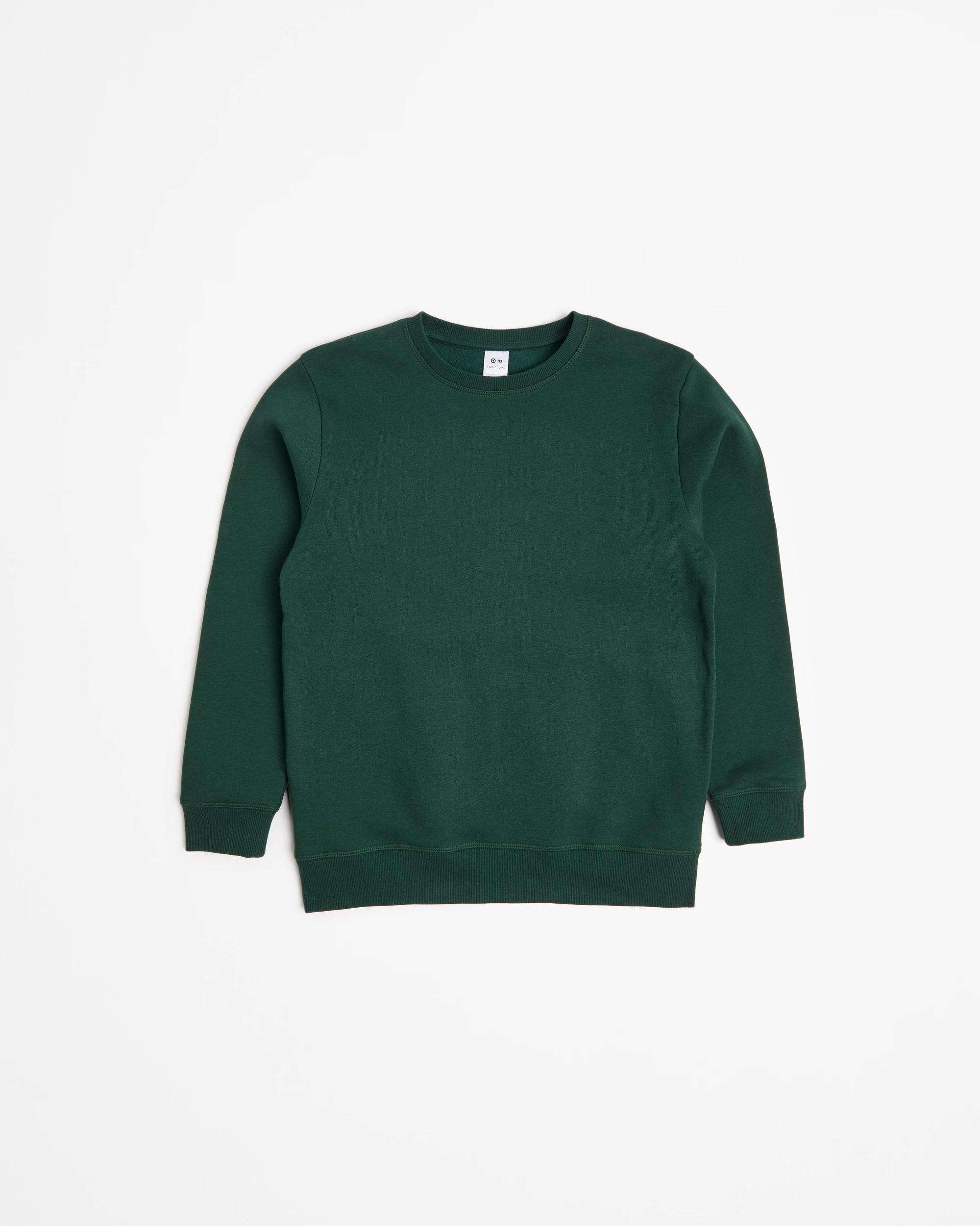 1 Target Australian Cotton School Crew Neck Jumper BOTTLE GREEN, 1 of 3