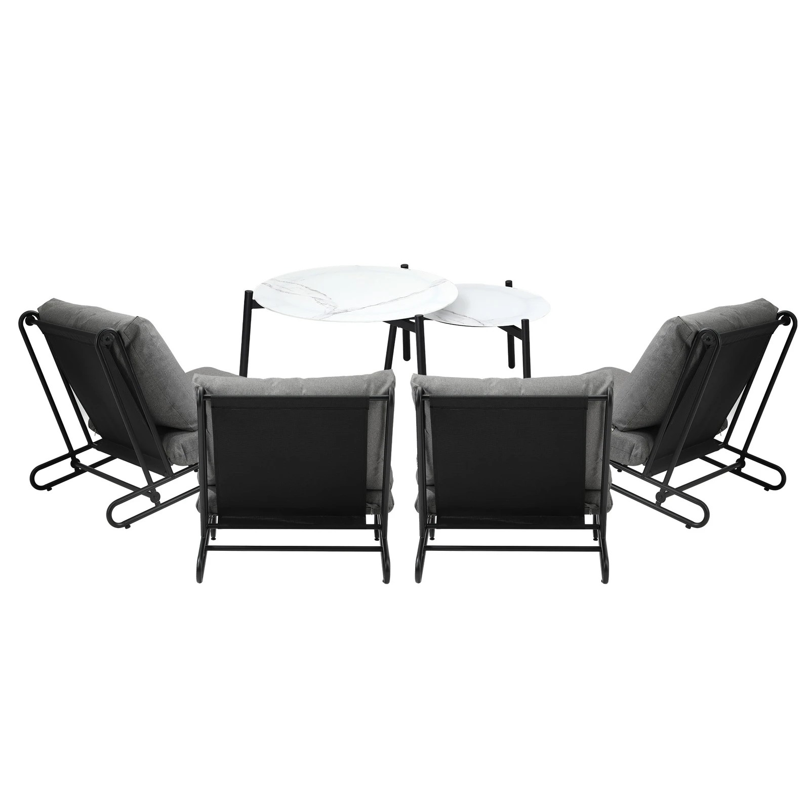 9 Livsip Outdoor Sofa Set 6-Piece Lounge Setting Table Chairs - Grey, 9 of 9