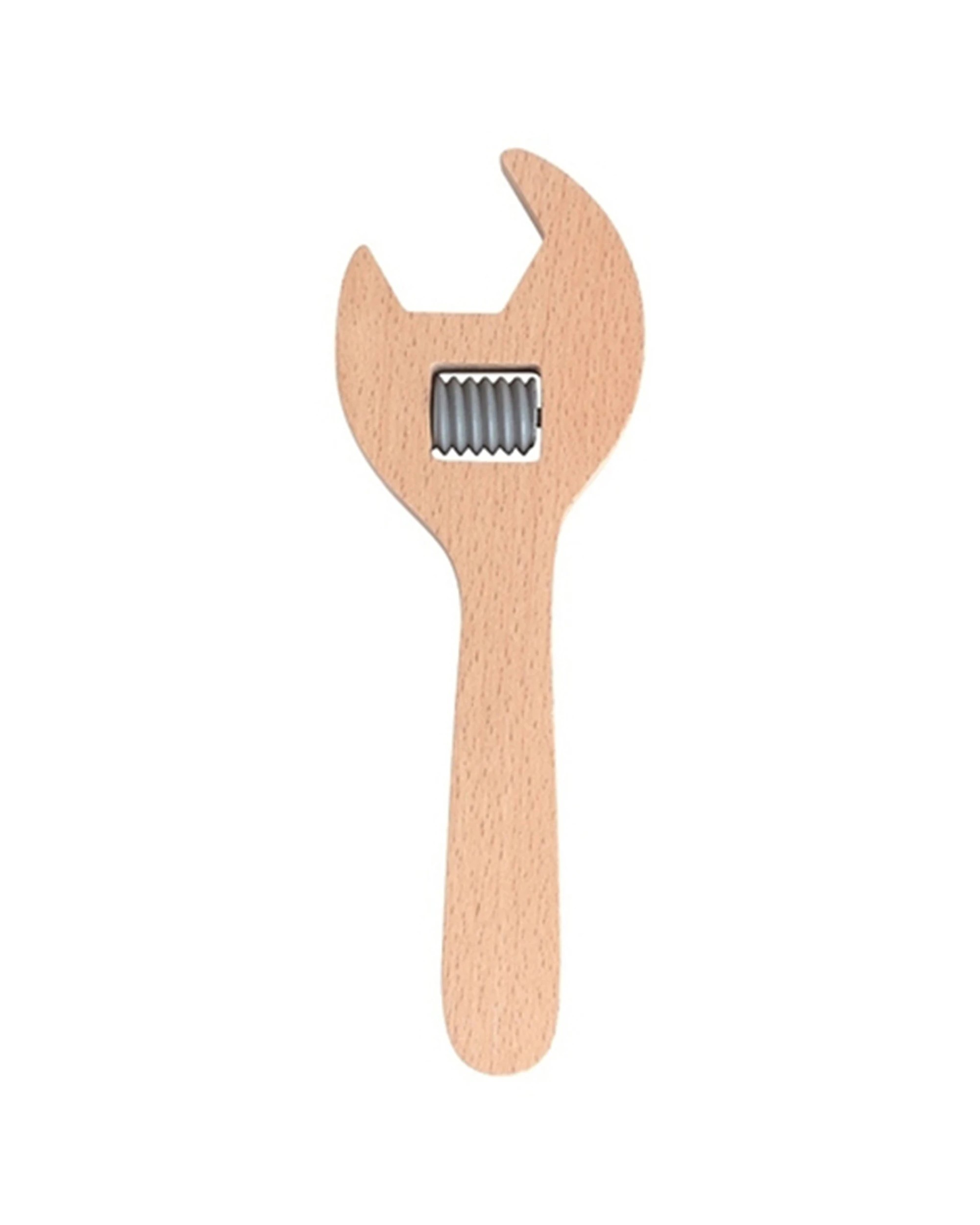 1 Mamamemo Workshop Tools Adjustable Spanner Kids Children Fun Wooden Toy - Natural, 1 of 2