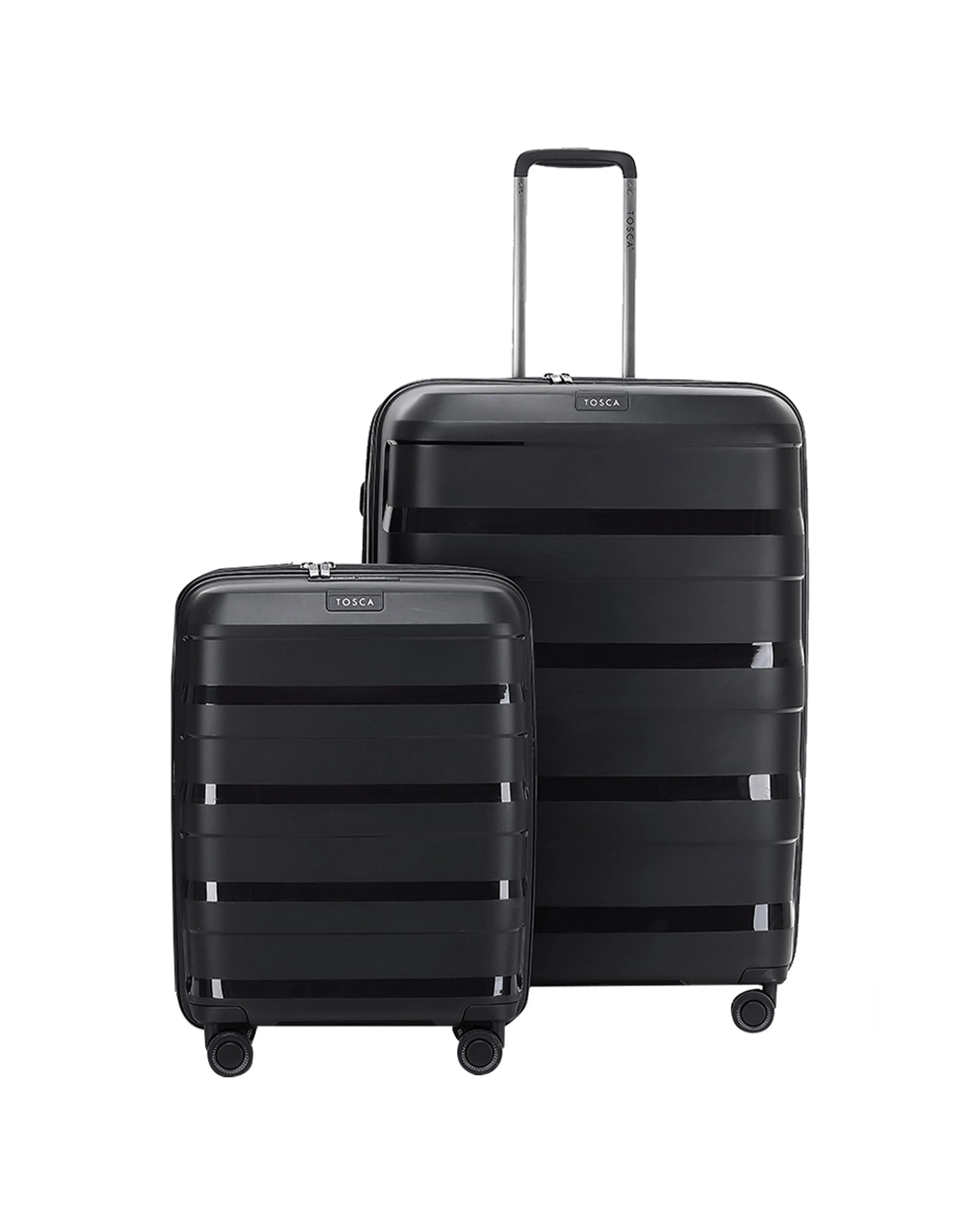 1 Tosca Comet 40L 20" & 120L 29" Hard Case Trolley Suitcase Combo - Black, 1 of 8
