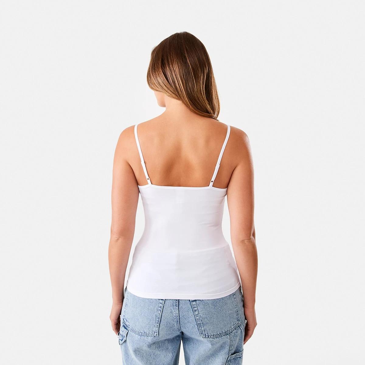 4 Sleeveless Luxe Cami White, 4 of 7